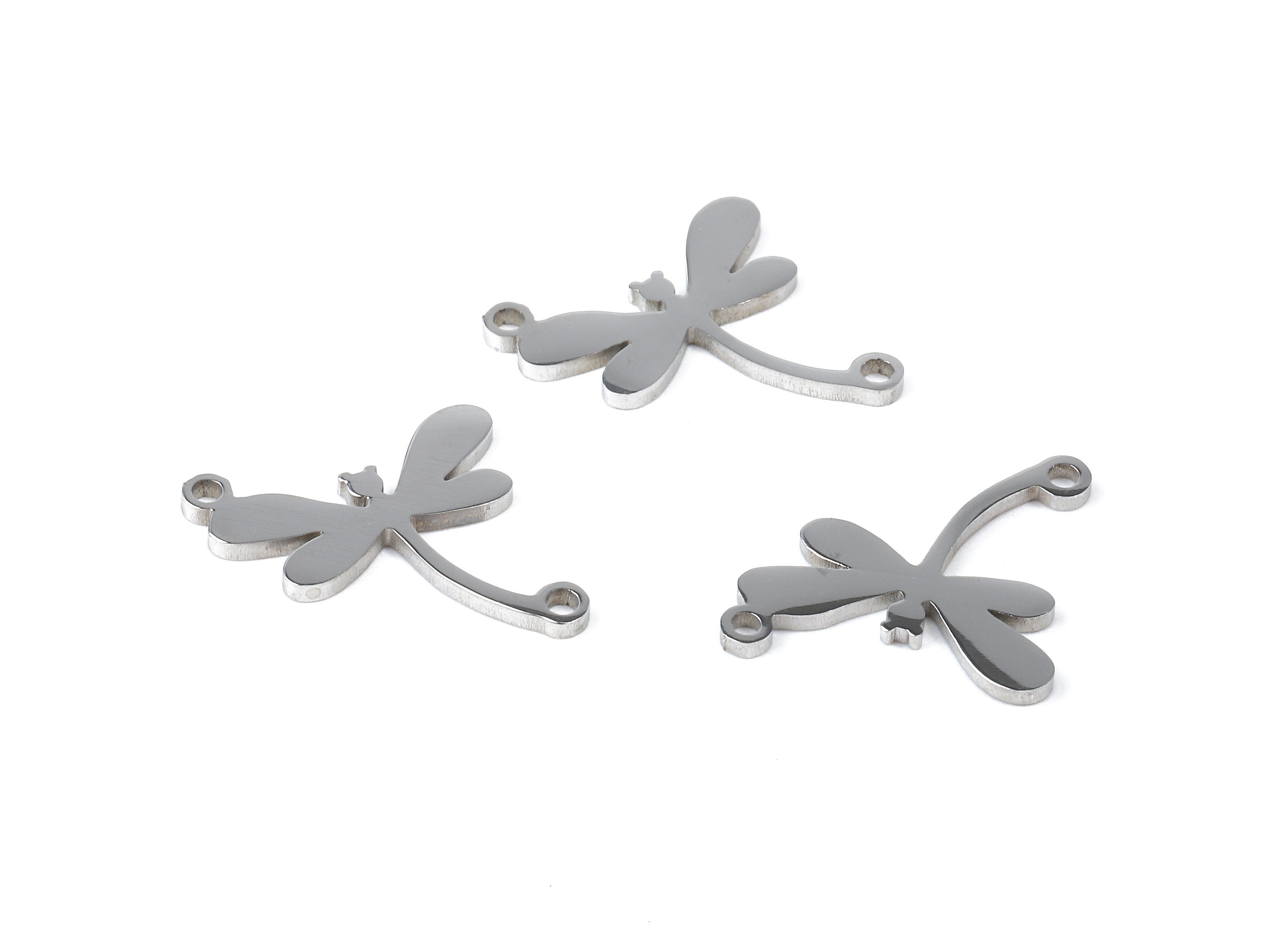 Stainless Steel Dragonfly Connector - Dragonfly Earrings Charms and Pendant - Bracelet Pendant - 17.73x13.49x1.08mm - SS1135 - DOMEDBAZAAR
