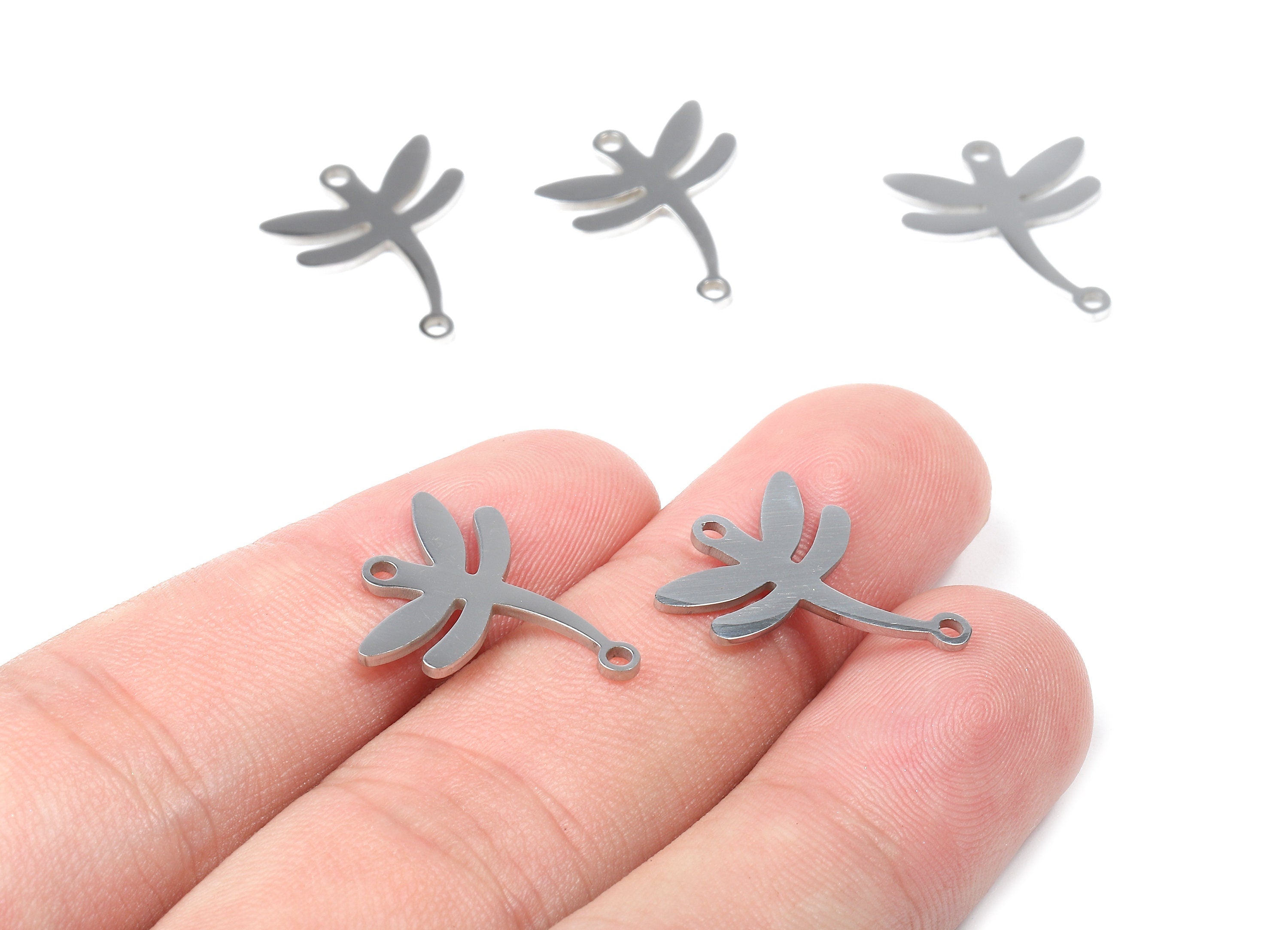 Stainless Steel Dragonfly Connector - Dragonfly Earrings Charms and Pendant - Bracelet Pendant - 18.96x14.97x0.99mm - SS1145 - DOMEDBAZAAR