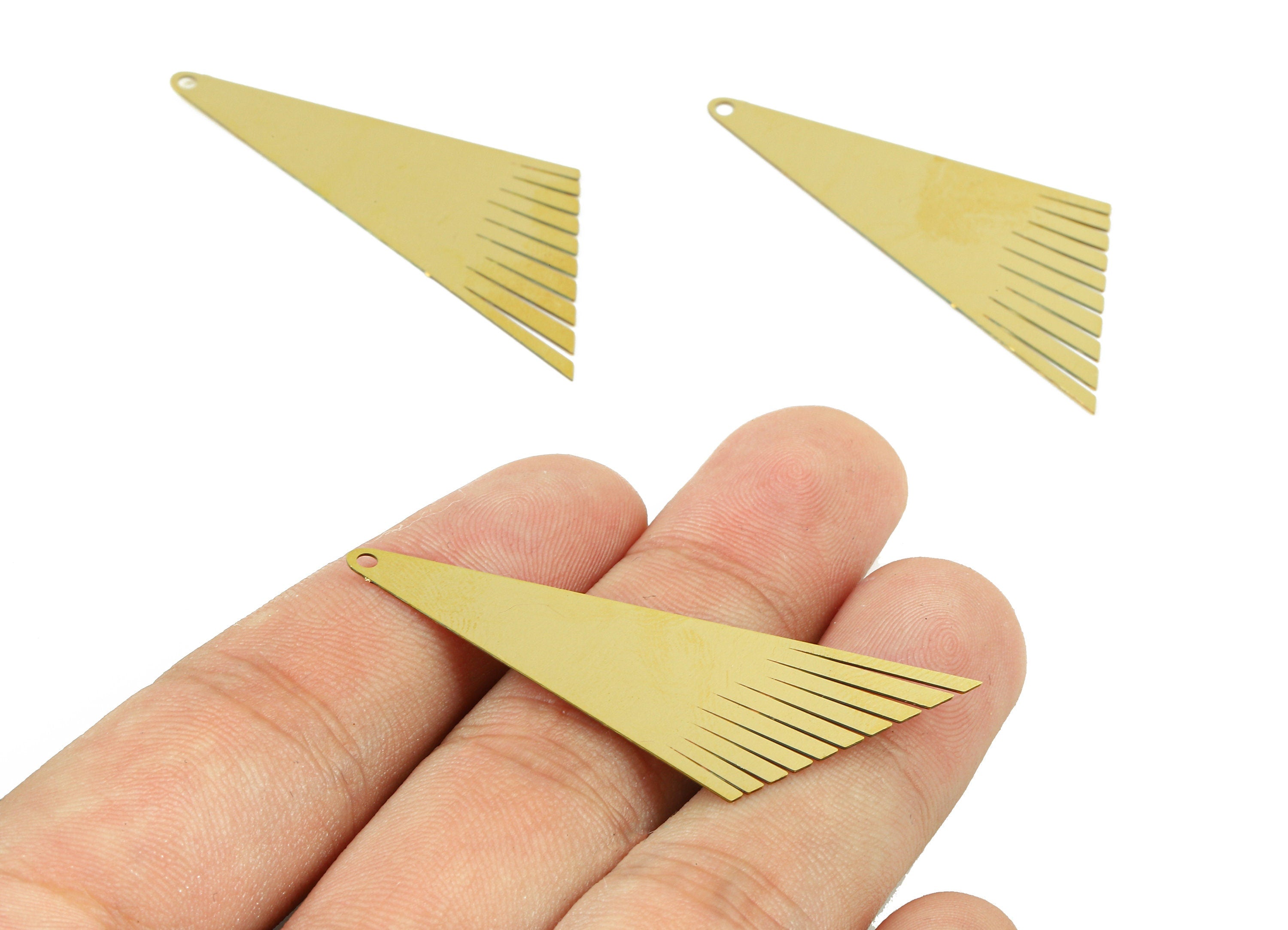 Personalized stamping blank - Brass Triangle Charms - Raw Brass Triangle Earrings and Pendant  - 45x25x0.3mm - JJB5741 - DOMEDBAZAAR