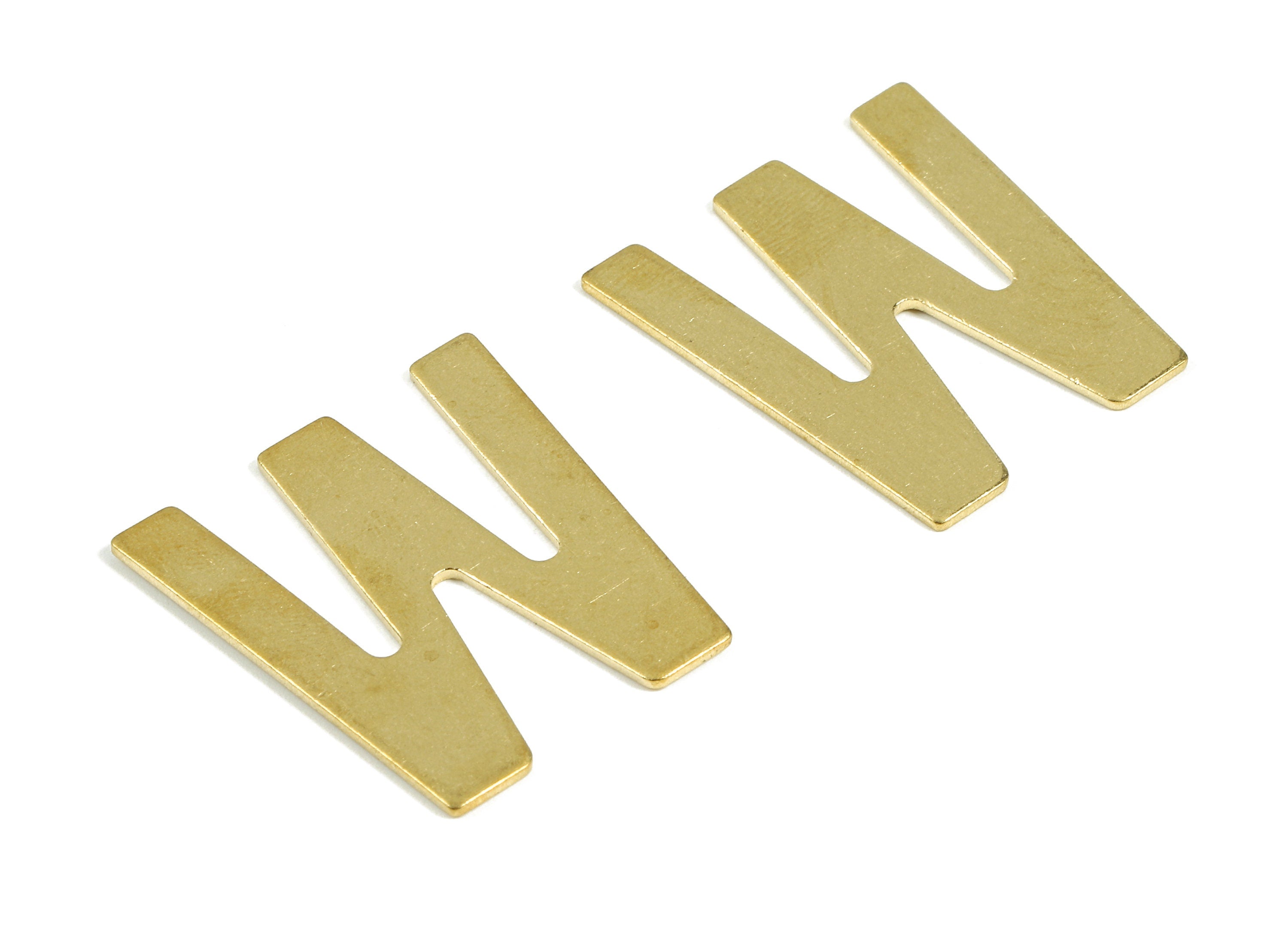 Brass W Blank - Raw Brass Letter W Blank - Brass Letter Wallart Decoration - Brass Alphabet W Blank - 30x27.19x1.49mm - PP2751 - DOMEDBAZAAR