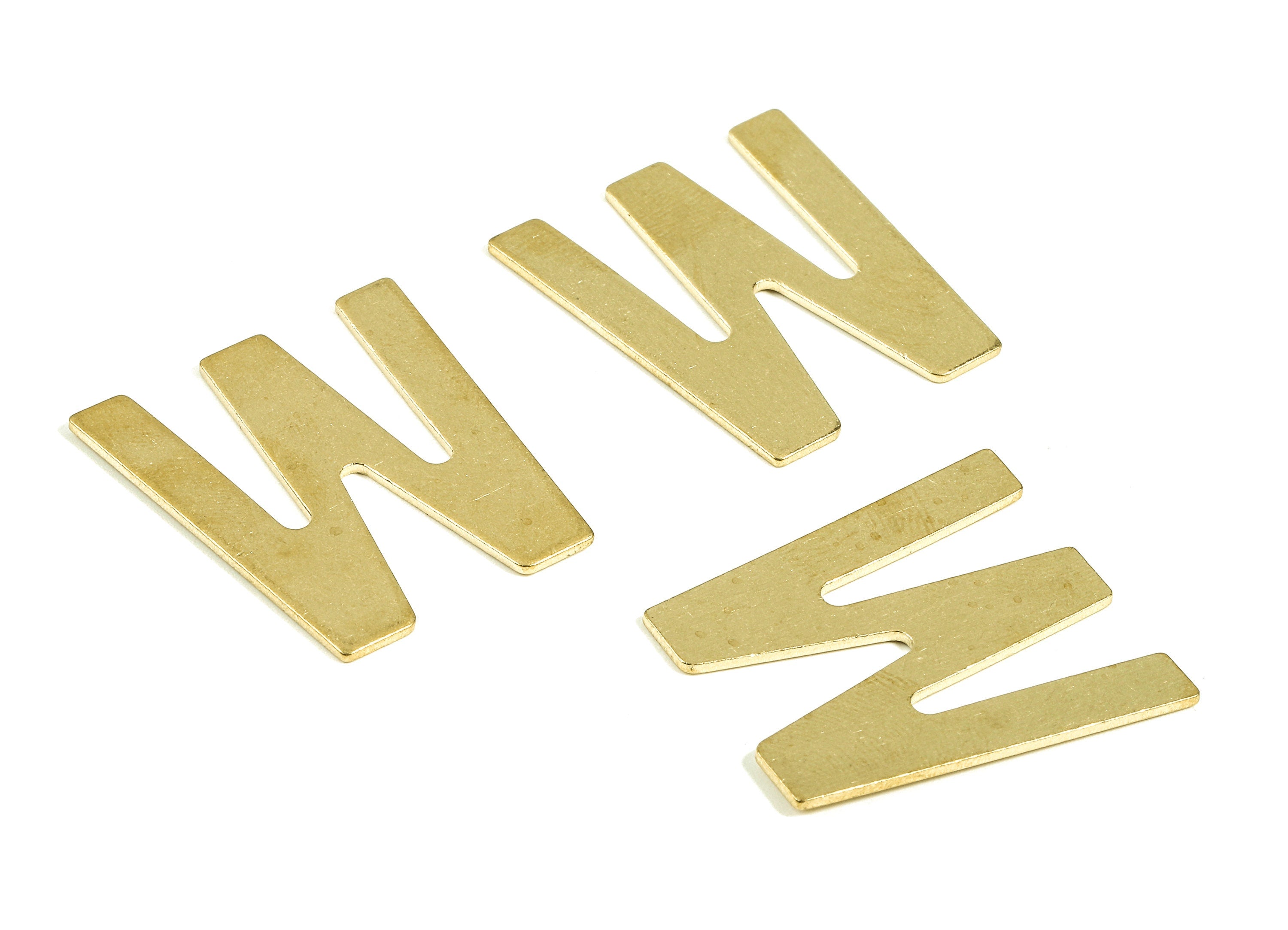 Brass W Blank - Raw Brass Letter W Blank - Brass Letter Wallart Decoration - Brass Alphabet W Blank - 30x27.19x1.49mm - PP2751 - DOMEDBAZAAR