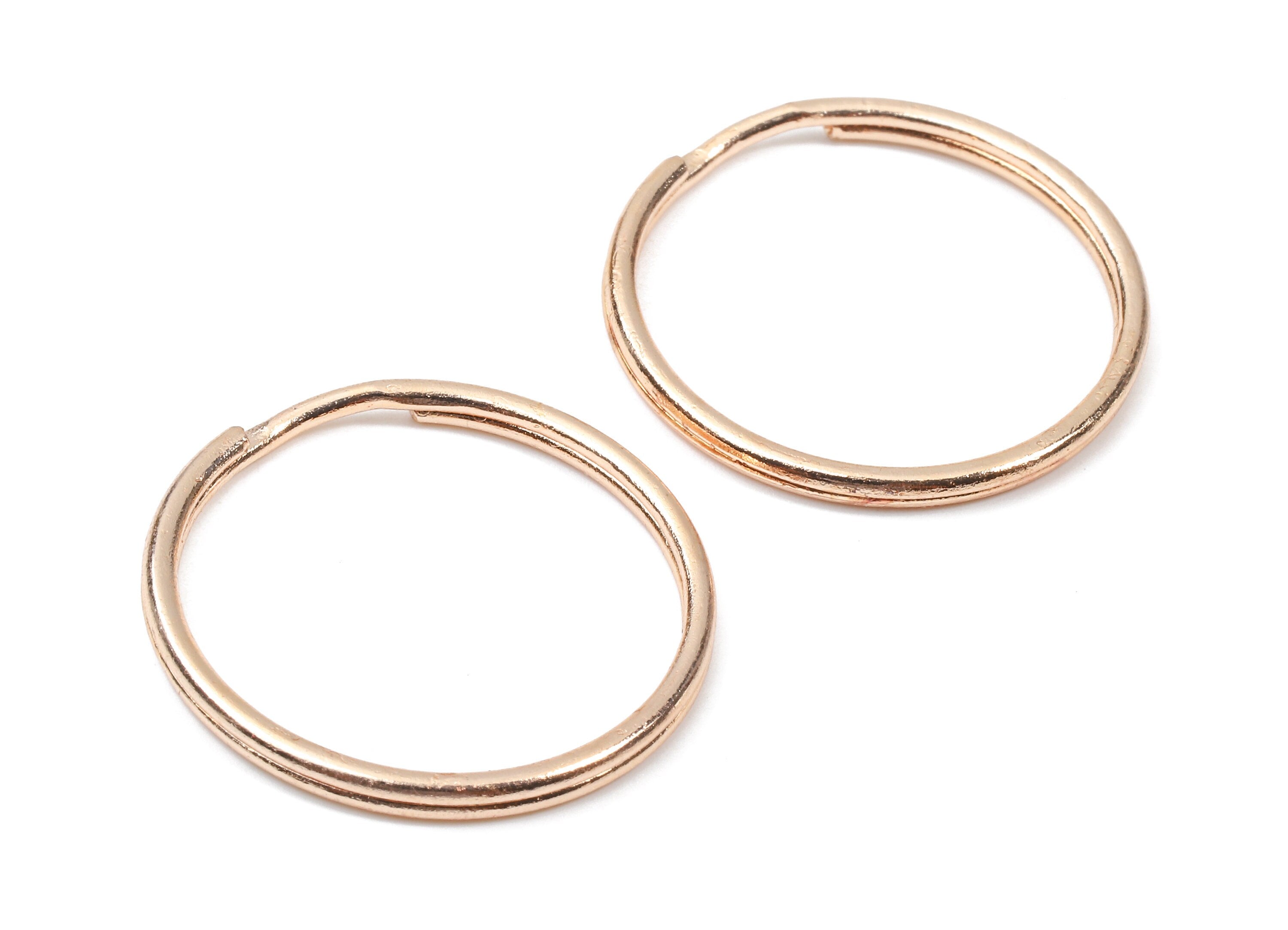 Rose Gold Metal Key Rings - Split Rings - Circle Key Rings - Keychain Connectors - Key Ring Findings - 29.37x29.37x1.73mm - PP2853R - DOMEDBAZAAR