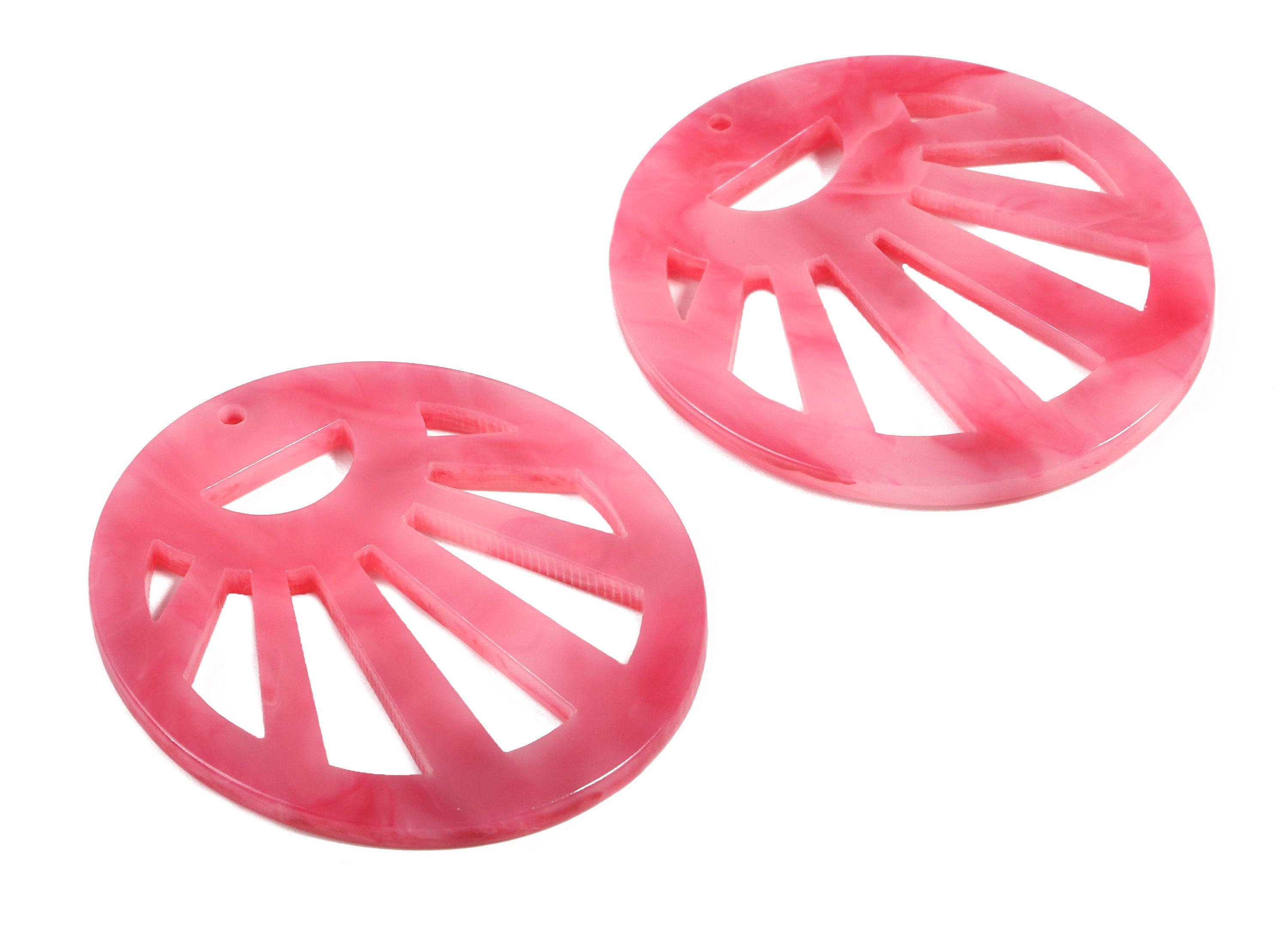 Acetate Round Charms - Round Earrings and Pendant - Earring Findings - Jewelry Supplies - Color Code:A379 - 44.64x39.82x2.55mm - AC1717-A379 - DOMEDBAZAAR