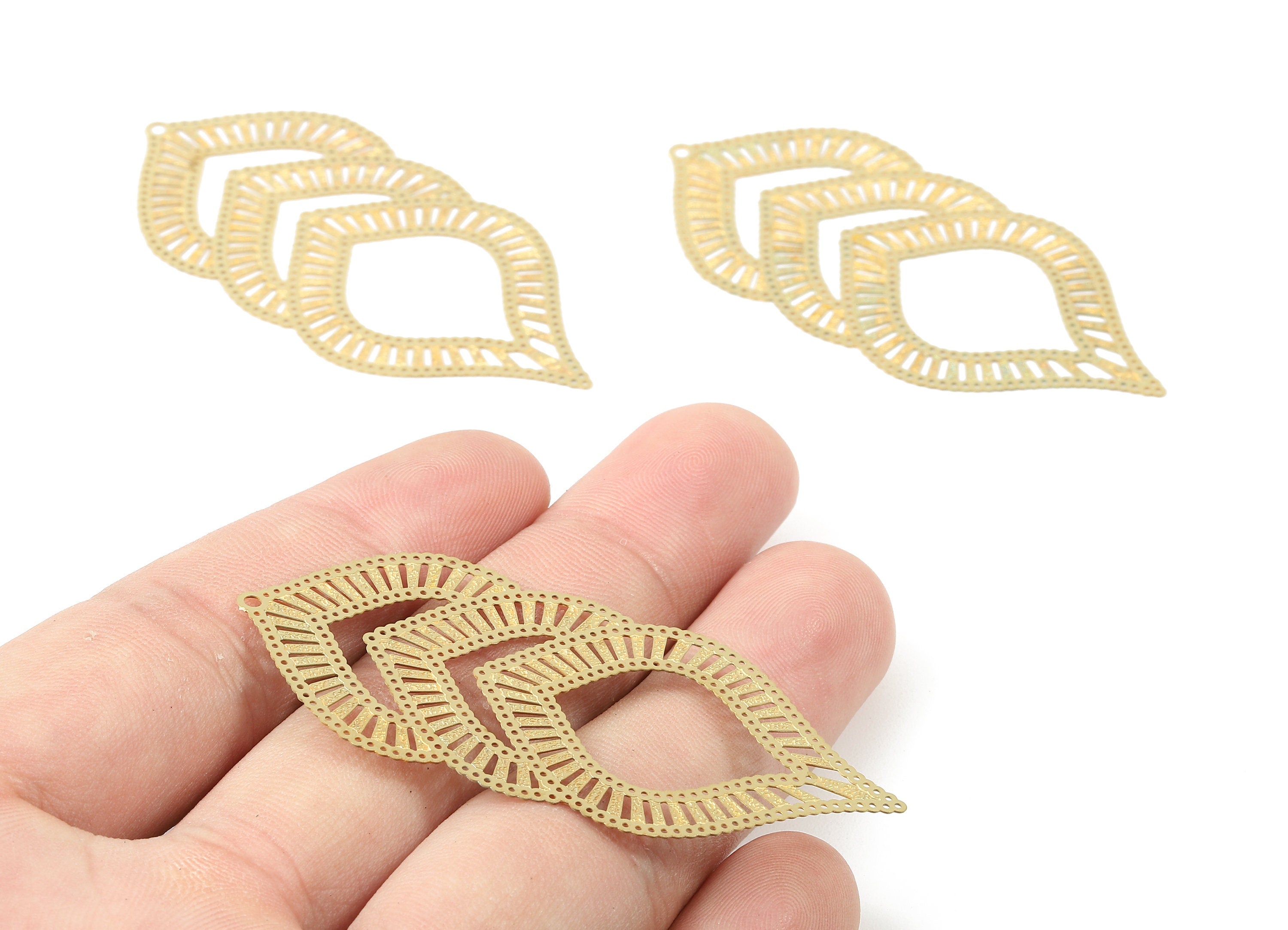 Raw Brass  Hollow Out Earring Charms - Exaggerated Earring Charms - Earring Findings - Jewelry Supplies - 70x44.9x0.3mm - JJB4151 - DOMEDBAZAAR