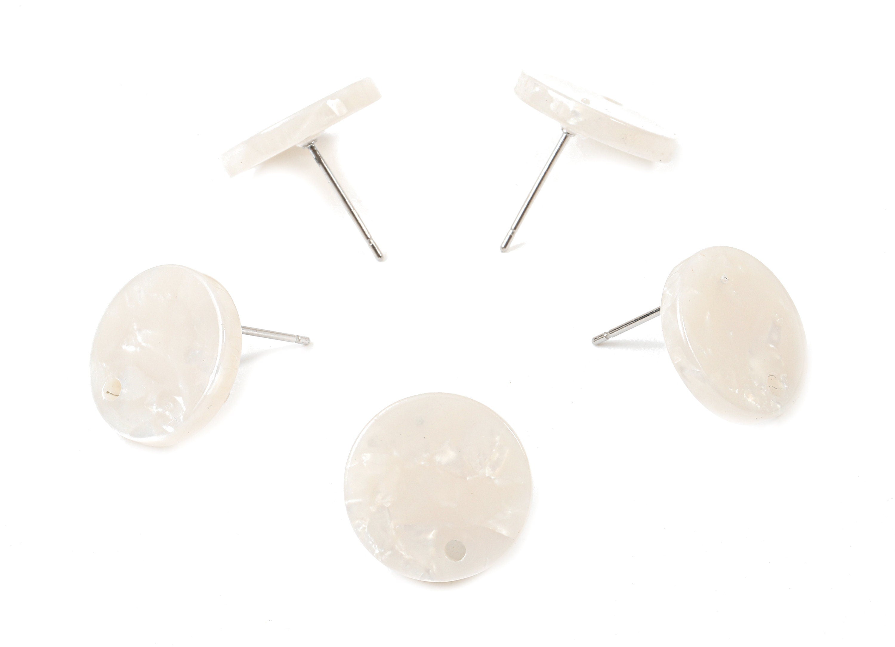 Acetate Round Earring Stud - Acetate Round Earring Post - Earring Post Findings - Color Code: A12 - 15x15x2.5mm - AC1672-A12 - DOMEDBAZAAR