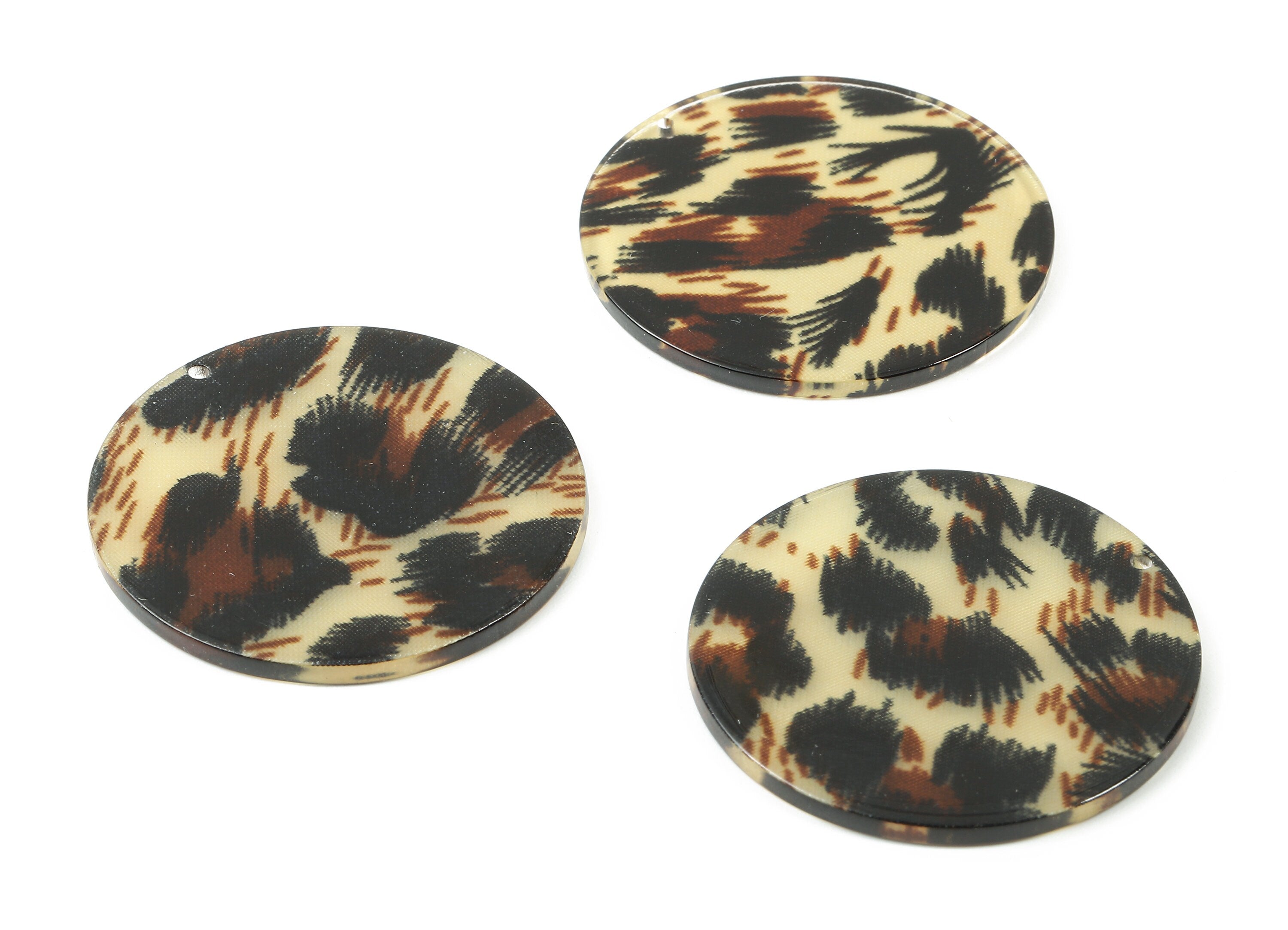 Acetate Round Charms - Coin Earring and Pendant - Earring Findings - Jewellery Supplies - Color Code: A129 - 37.57x37.6x2.55mm - AC1573-A129 - DOMEDBAZAAR