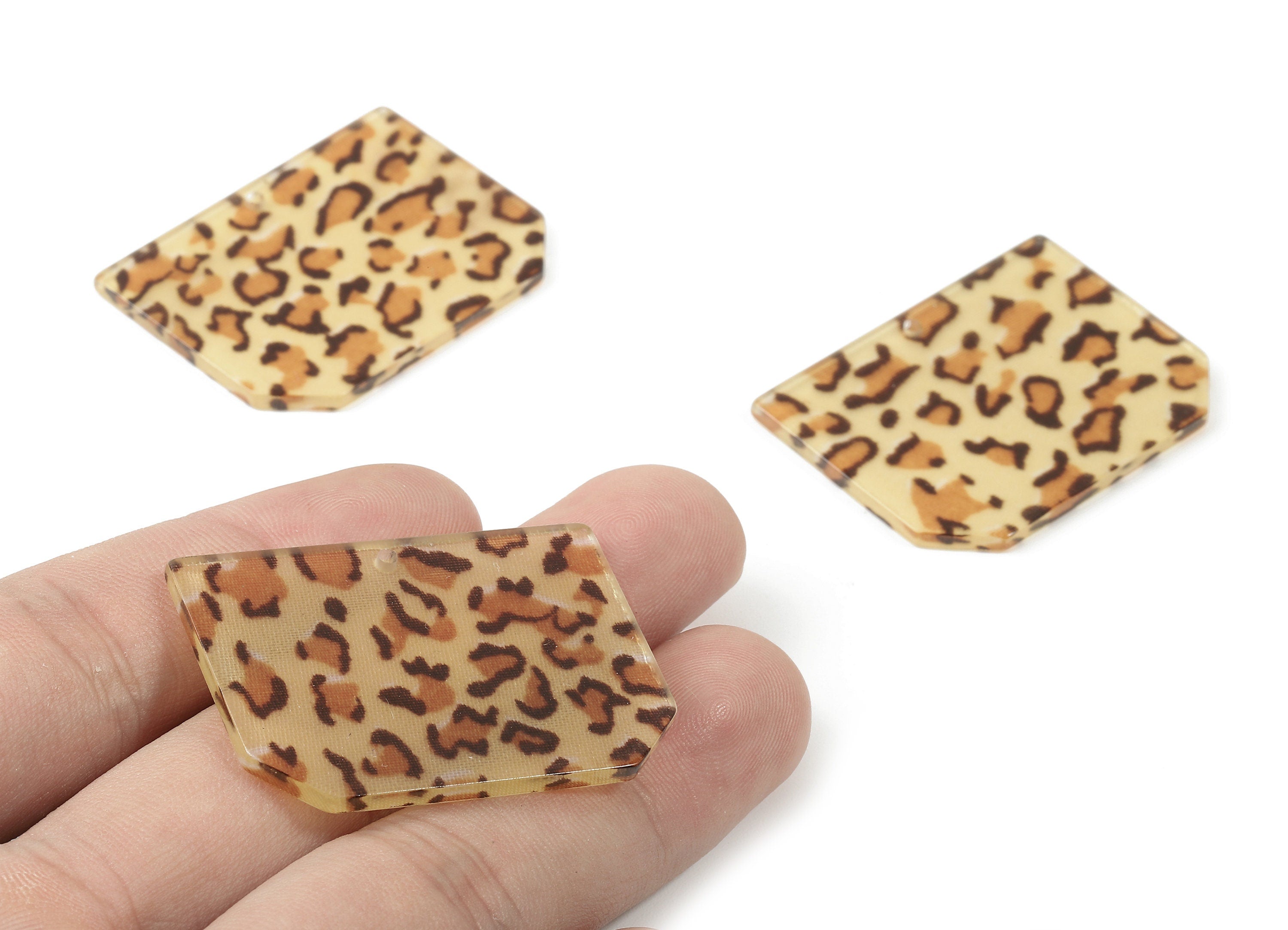 Acrylic Rectangle Charms - Rectangle Earrings and Pendant - Earring Findings - Color Code: A411 - 39.35x28.66x2.29mm - AC1758-A411 - DOMEDBAZAAR