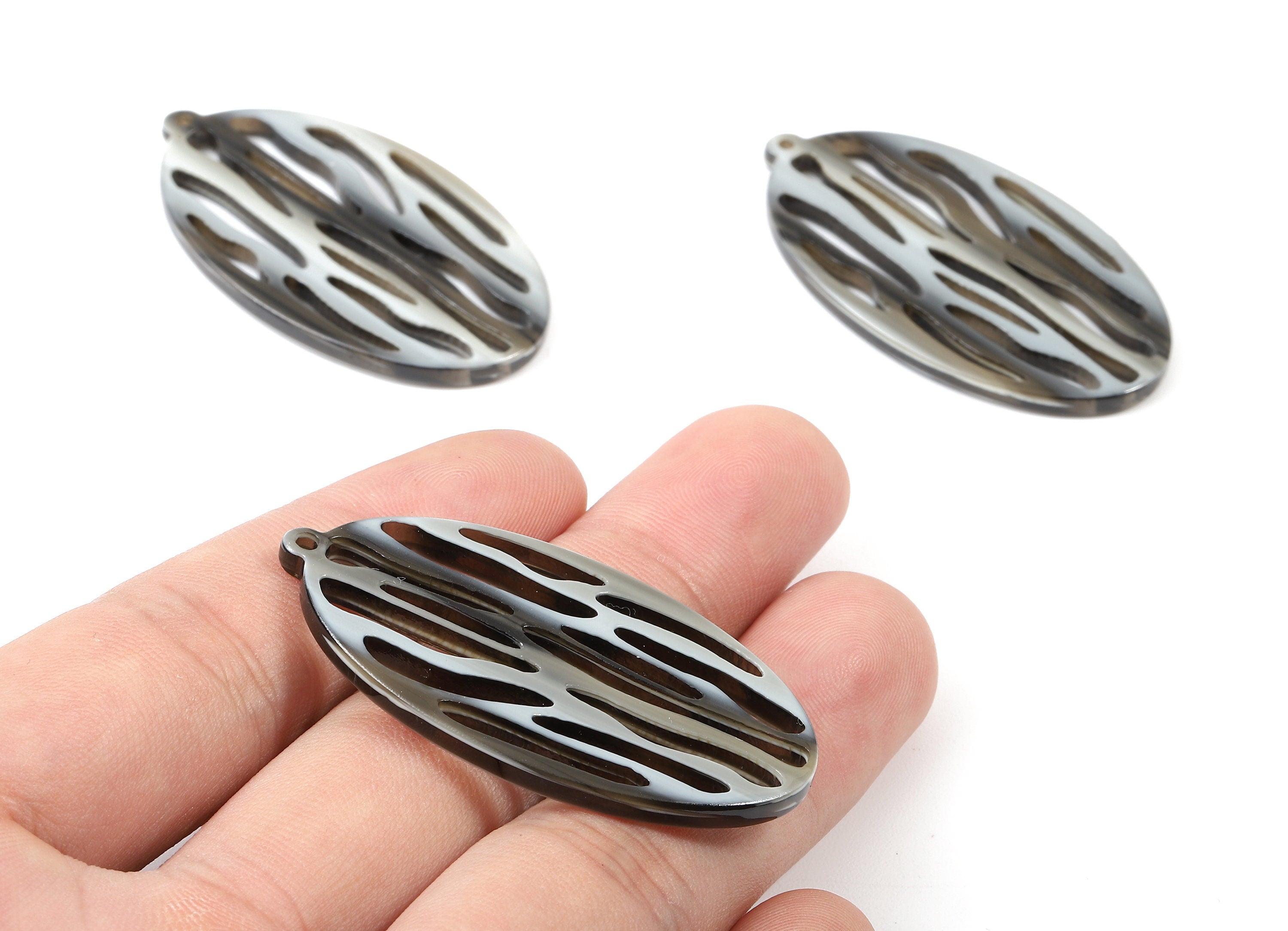 Acrylic Oval Charms - Oval Earring and Pendant - Earring Findings - Jewelry Supplies - Color Code: A415 - 26.62x48.42x2.8mm - AC1238-A415 - DOMEDBAZAAR