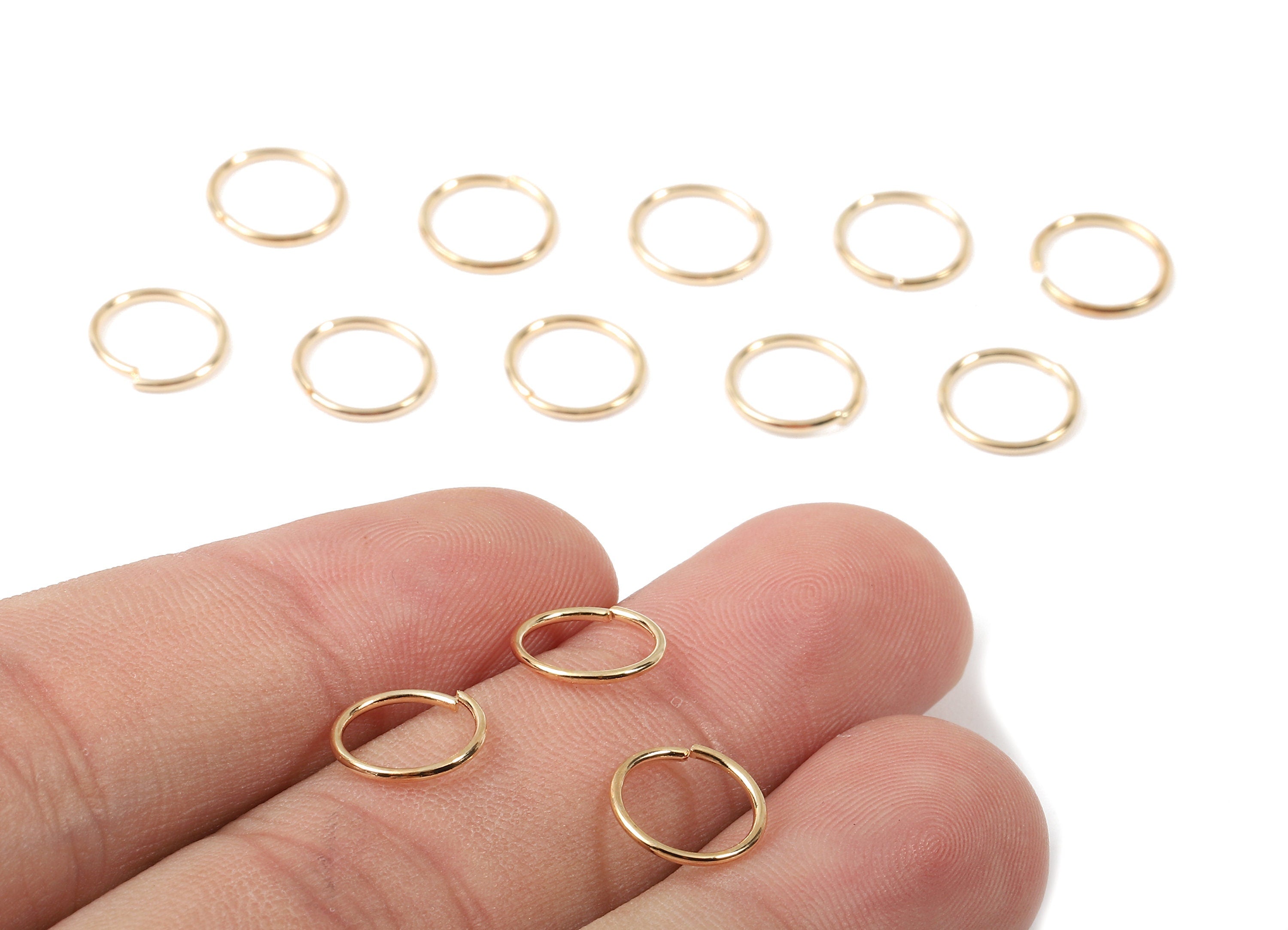 Brass 0.8x9 Jump Rings - Brass Open Jump Rings - Brass Connectors - Gold Tone Plated Brass - Jewellery Supplies - 9x9x0.8mm - PP2953G - DOMEDBAZAAR
