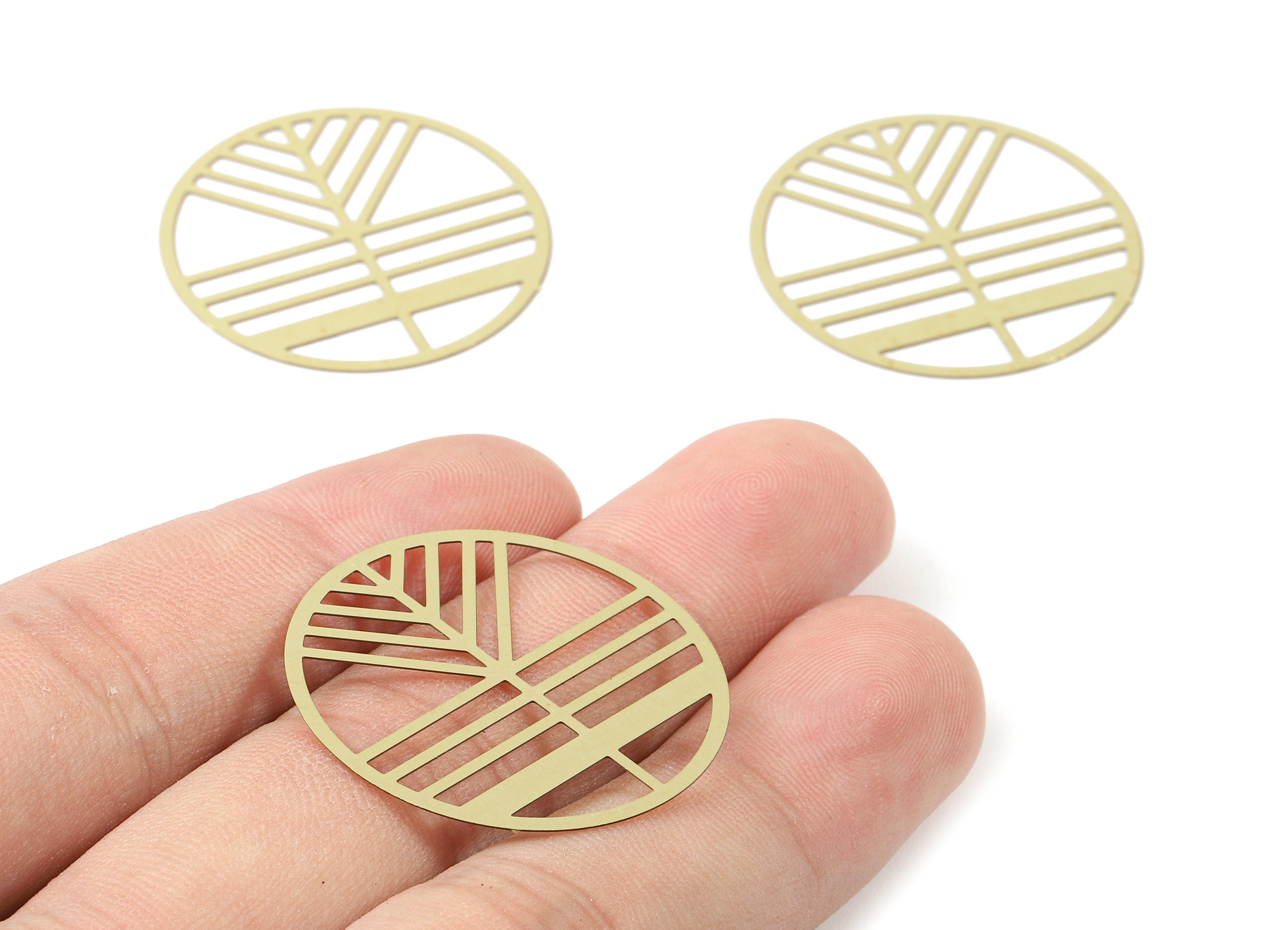Brass Round Geometric Charms - Raw Brass Round Earrings and Pendant - Brass Necklace Charms - Jewelry Supplies - 30x30x0.3mm - JJB5771 - DOMEDBAZAAR