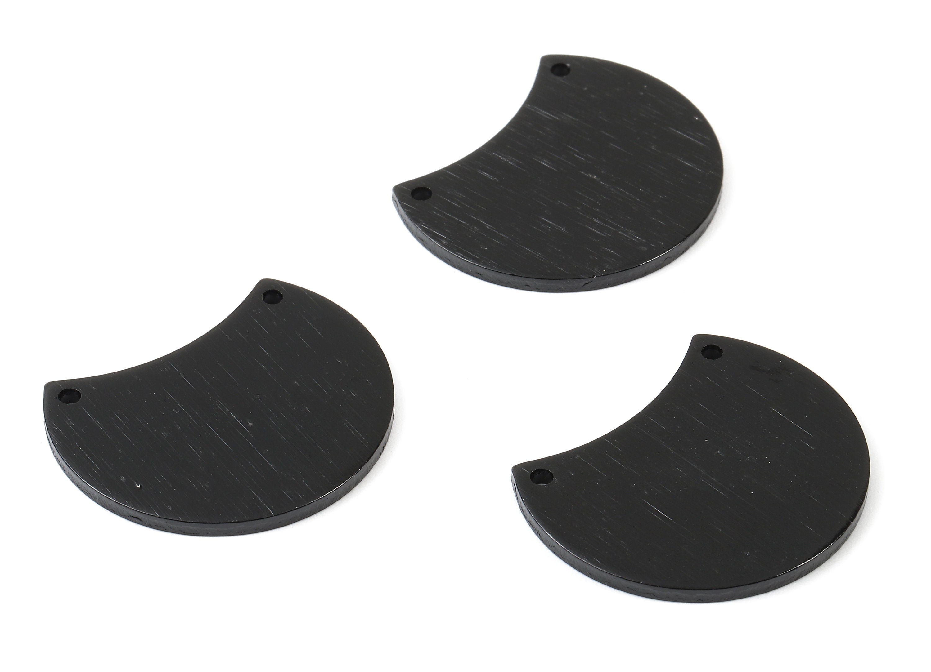 Aluminum Pendant - Aluminum Necklace - Aluminium Charms - Stamping Blank - Black Tone - 2 Holes - 26x32x2mm - AA1108 - DOMEDBAZAAR