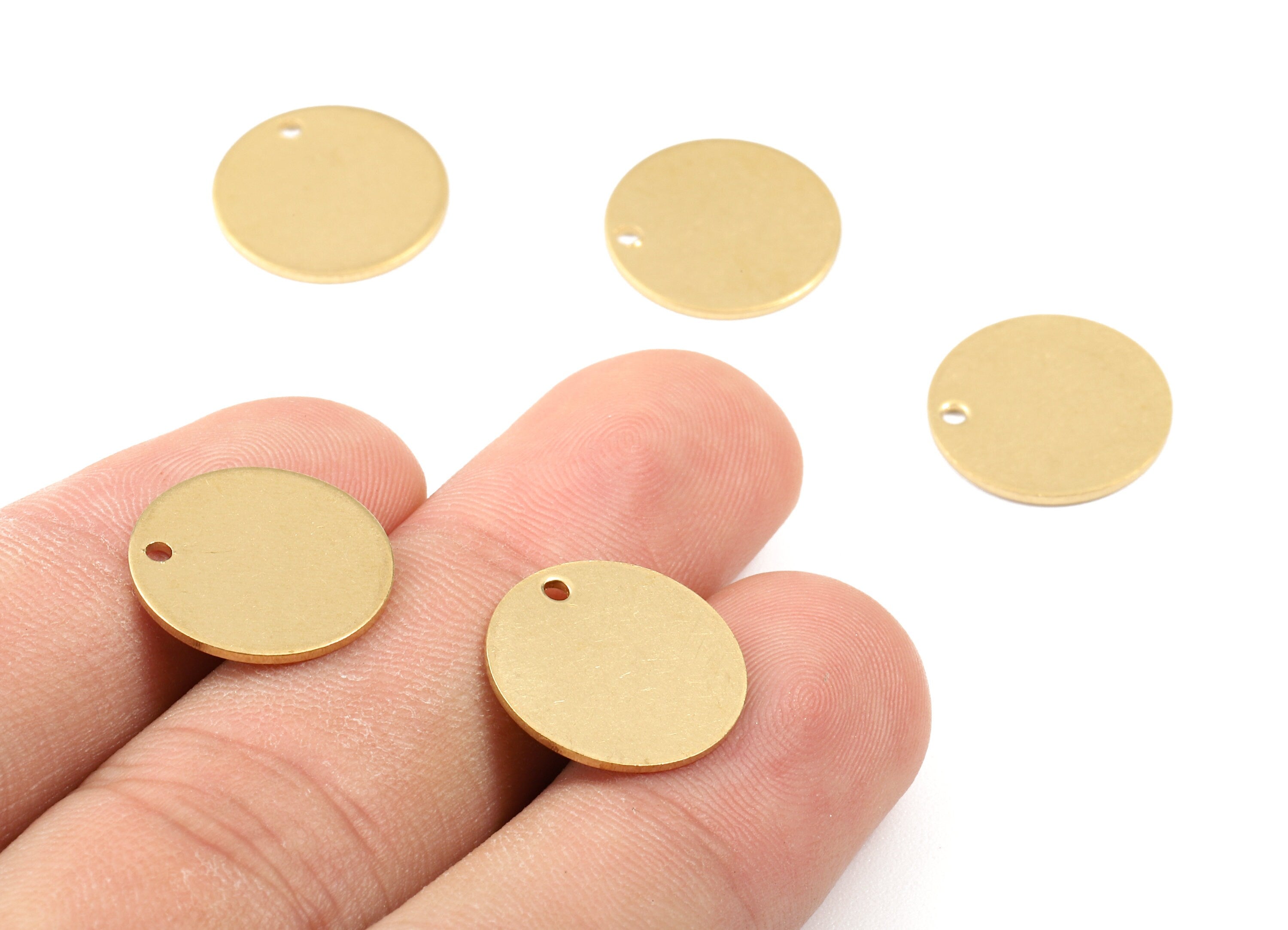 Personalized stamping blank - Brass Mini Round Charms - Raw Brass Mini Round Earrings and Pendant -  15x15x0.83mm - PP2961 - DOMEDBAZAAR