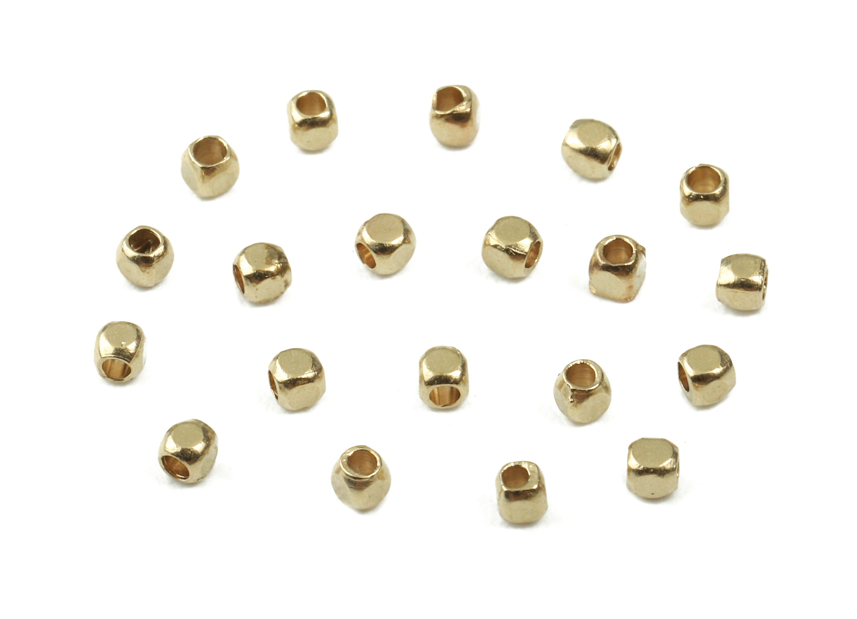 Brass Ball Spacer Beads - Raw Brass Cube Ball Beads - Necklace Beads - Earring Findings - Jewelry Supplies - 1.5x1.5x1.5mm - PP2967 - DOMEDBAZAAR