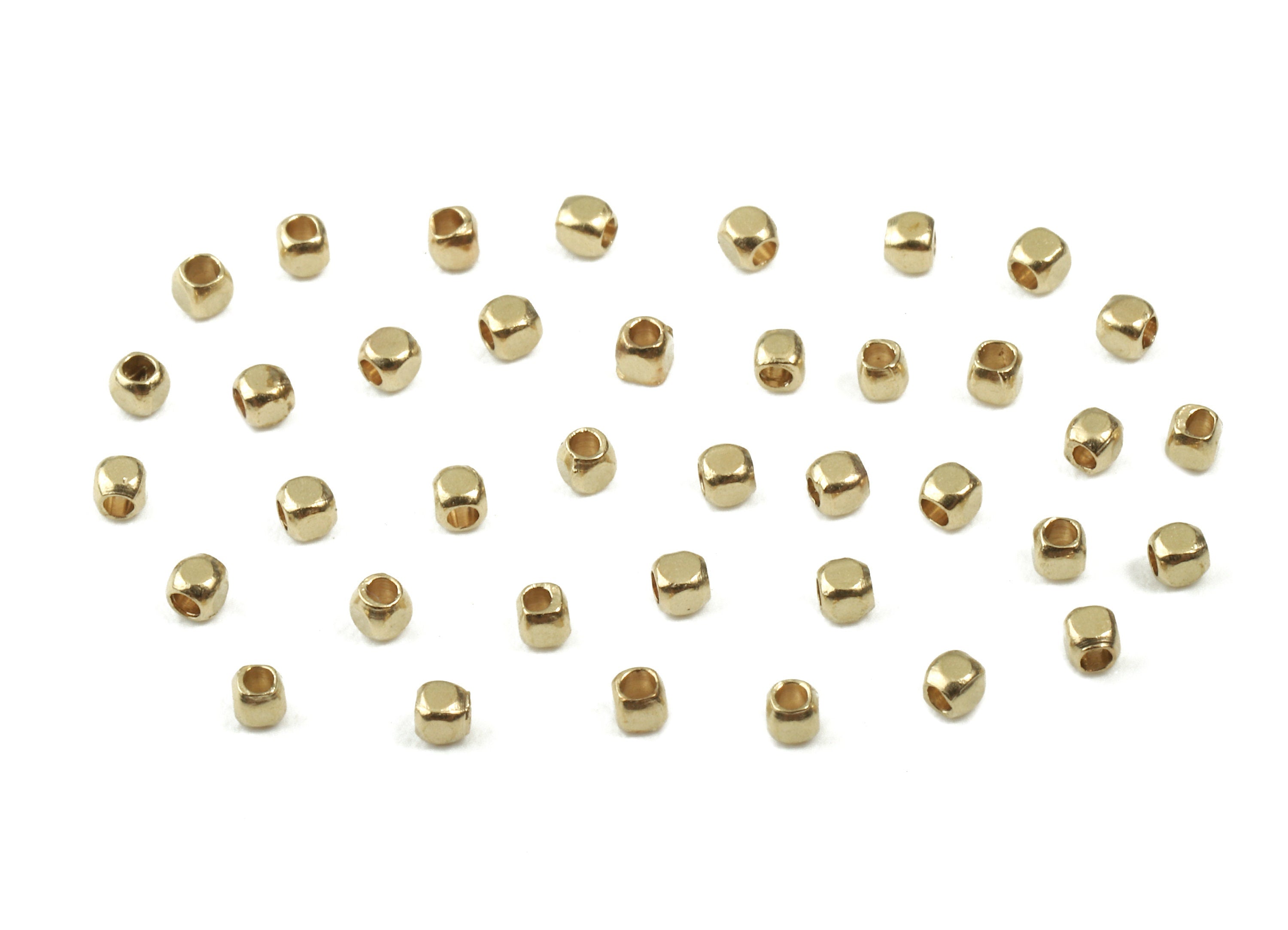 Brass Ball Spacer Beads - Raw Brass Cube Ball Beads - Necklace Beads - Earring Findings - Jewelry Supplies - 1.5x1.5x1.5mm - PP2967 - DOMEDBAZAAR
