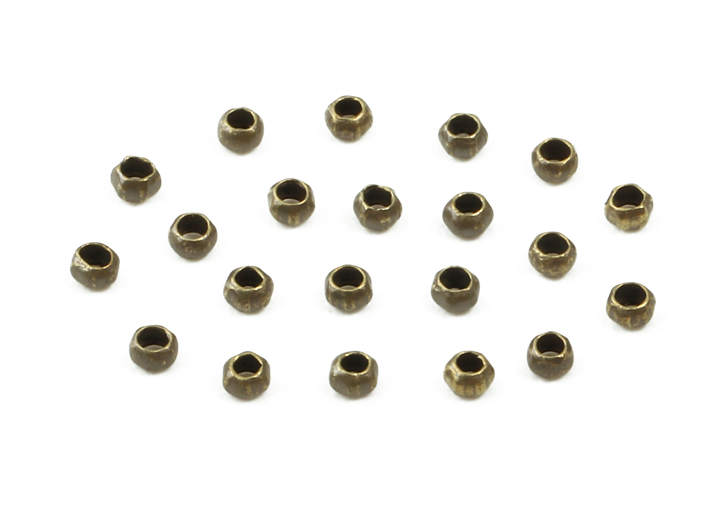Brass Ball Spacer Beads - Raw Brass Cube Ball Beads - Necklace Beads - Antique Bronze Tone Plated - Earring Finding - 1.5x1.5x1mm - PP2966 - DOMEDBAZAAR