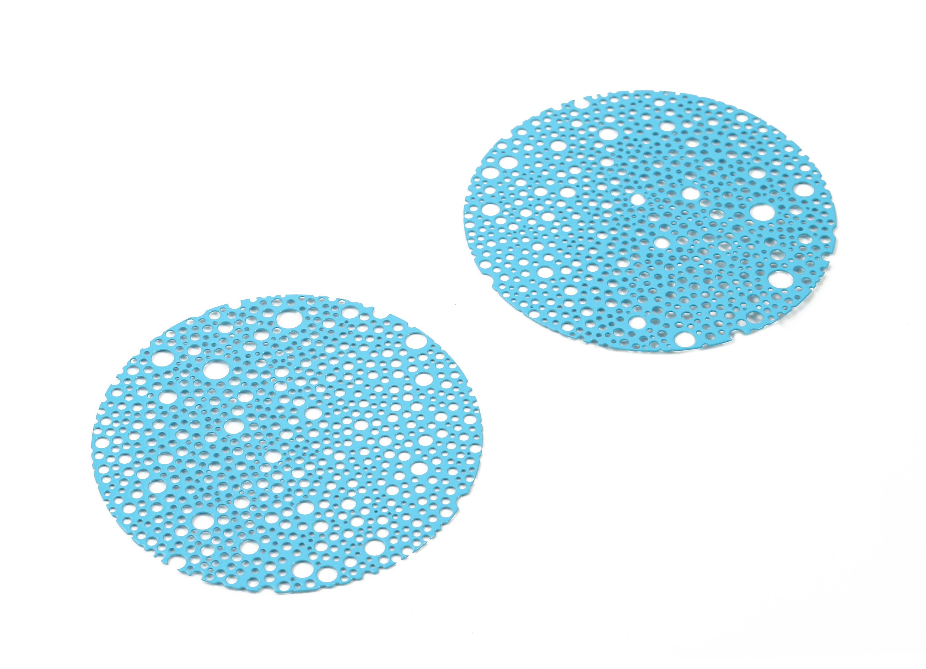 Baby Blue Round Brass Pendant - Brass Round For Necklace - Earring Supplies - Jewelry Charms - Color Code: J17 - 5x55x0.3mm - JJA2302-J17 - DOMEDBAZAAR