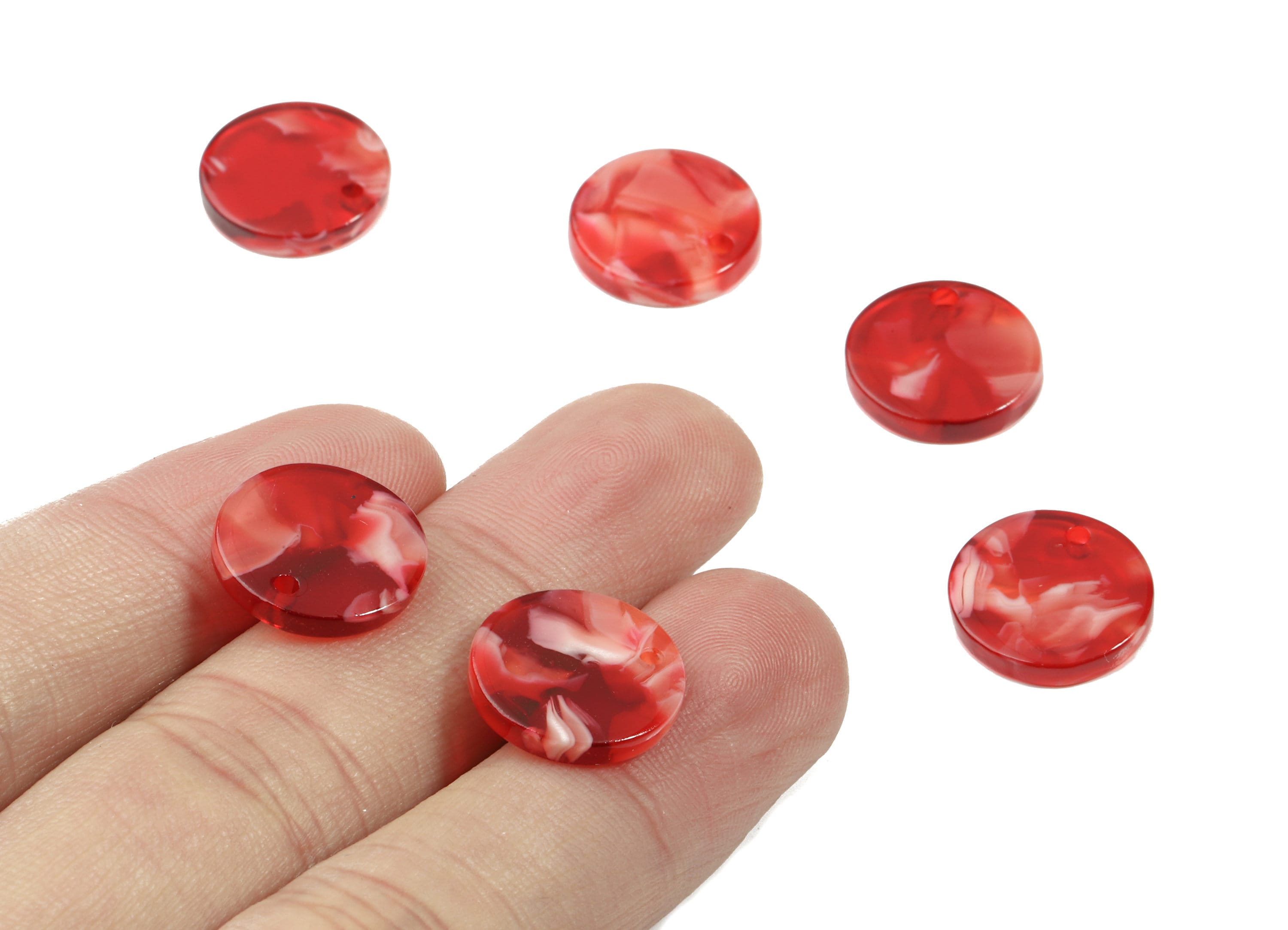 Acetate Round Charms - Round Earrings and Pendant - Earring Findings - Jewelry Supplies - Color Code:A413 - 14.73x14.73x2.48mm - AC1064-A143 - DOMEDBAZAAR