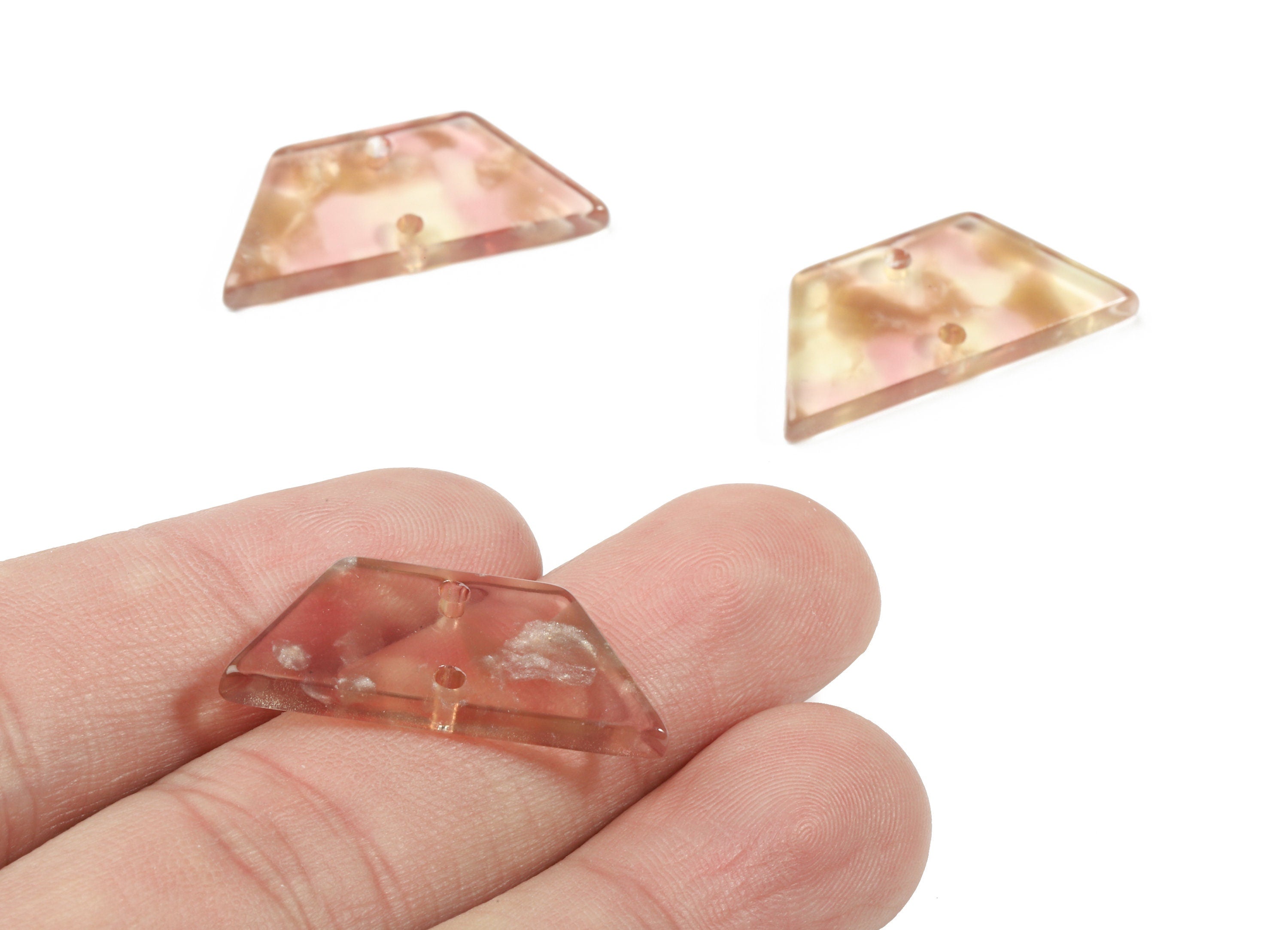 Acetate Trapezoid Connectors - 2 Holes - Trapezoid Earrings - Earring Findings - Color Code:A45 - 28.5x12.65x2.59mm - AC1806-A45 - DOMEDBAZAAR