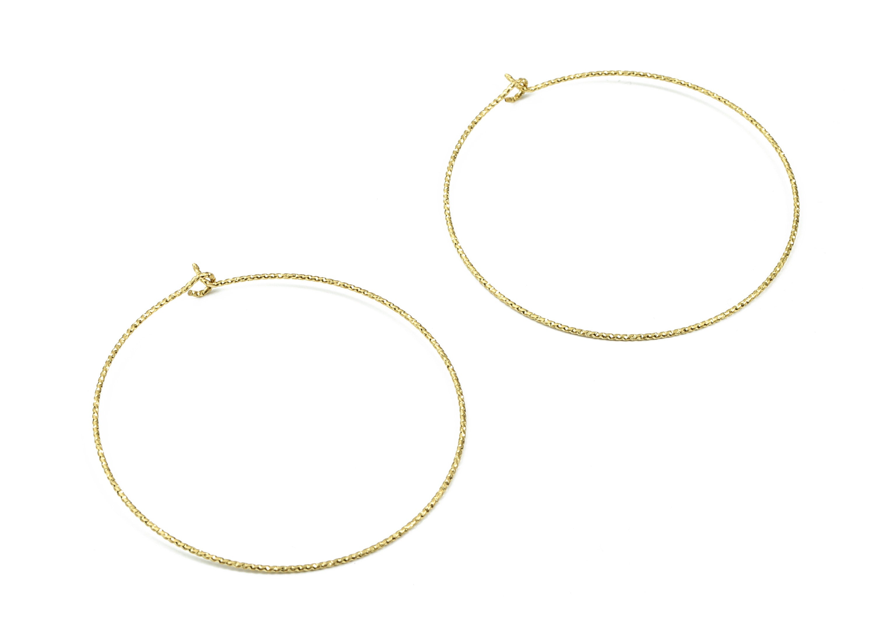 Brass Circle Pattern Ear Wire - 45# Raw Brass Earring Hoops - Rope Hoops - Earring Findings - Jewelry Supplies - 47.89x44.65x0.71mm - PP3115 - DOMEDBAZAAR
