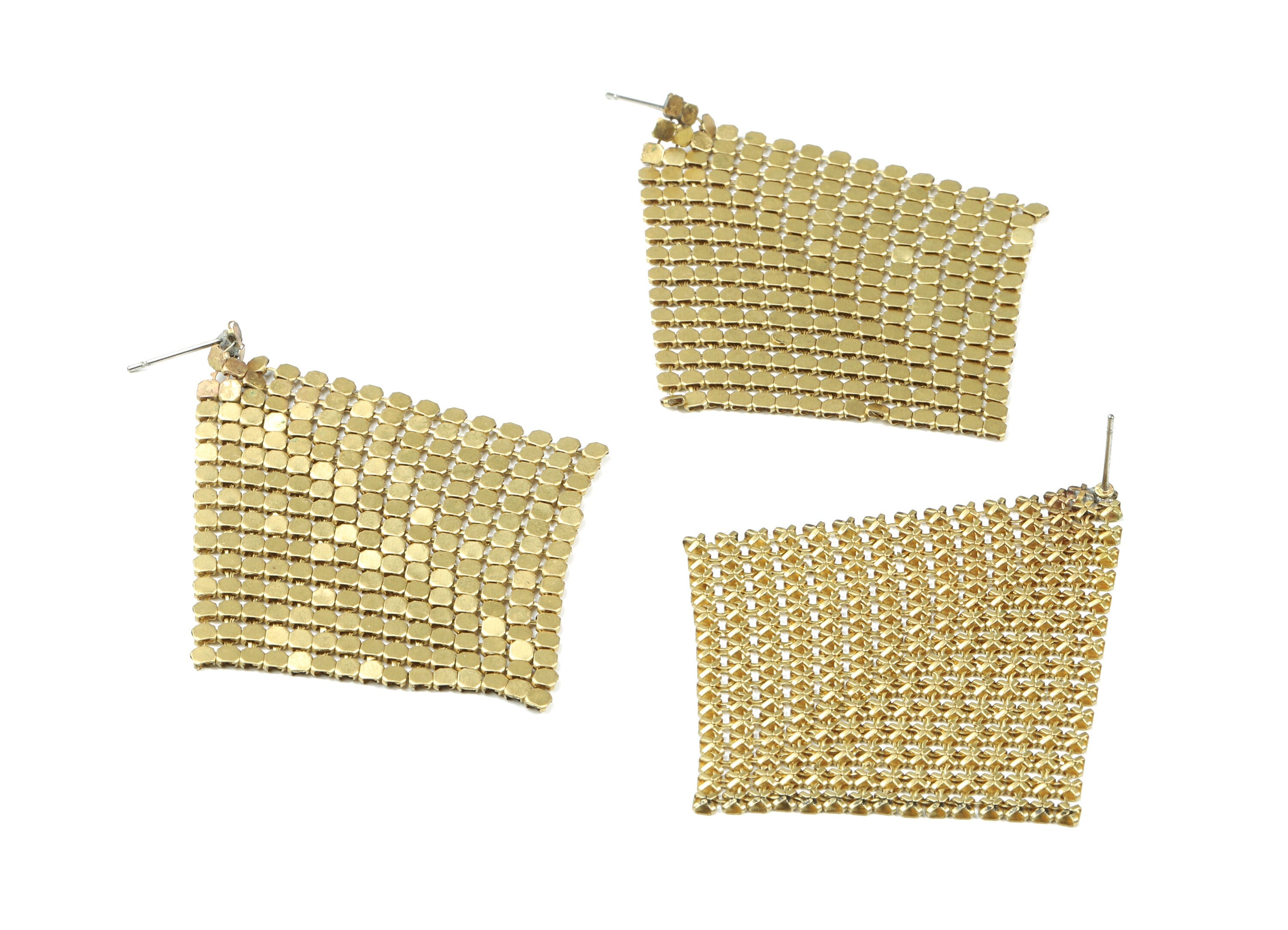Brass Square Mesh Earring Post - Raw Brass 3x3mm Mesh Earring Stud - Earring Post - Jewelry Supplies - 50x50x1.57mm - PP3101 - DOMEDBAZAAR