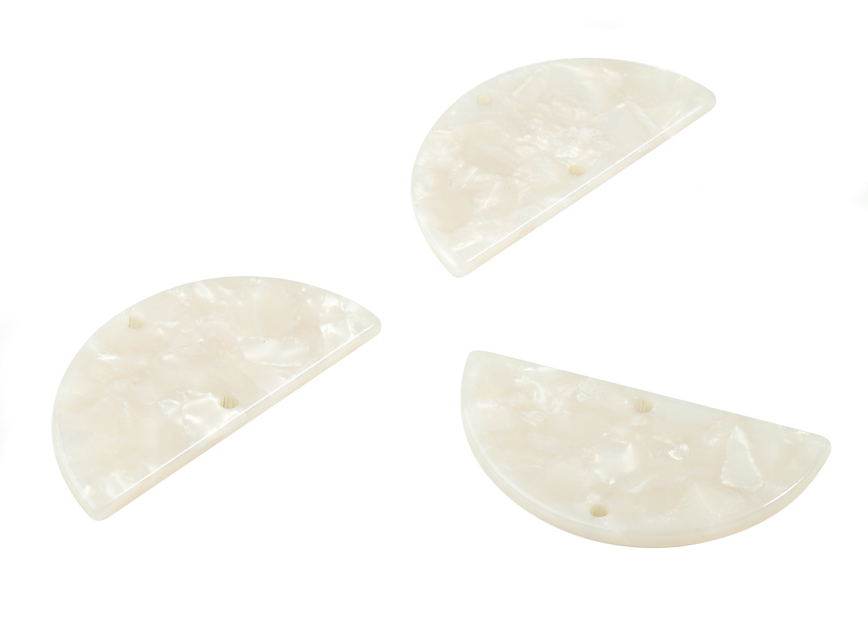 Acetate Semicircle Connectors Charms - 2 Holes - Half Moon Earrings - Earring Findings - Color Code:A12 - 37.2x18.55x2.4mm - AC1794-A12 - DOMEDBAZAAR