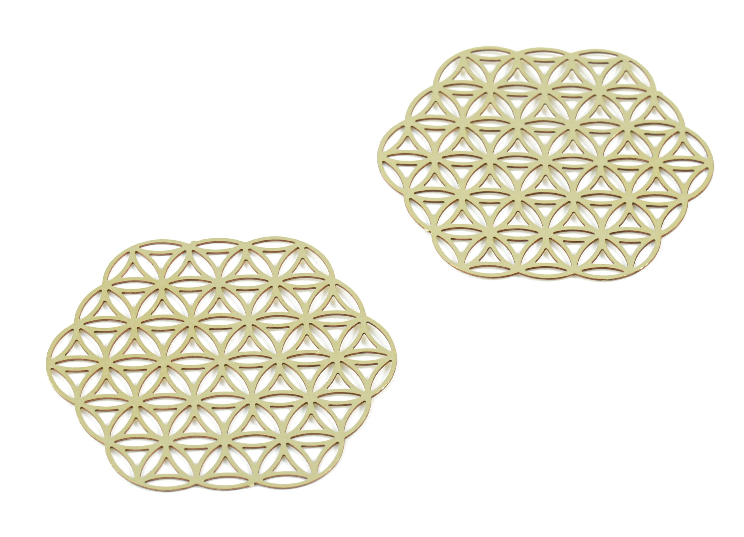 Brass Hexagon Charms - Raw Brass Hexagon Earrings and Pendant - Brass Necklace Charms - Jewelry Supplies - 30x27.45x0.3mm - JJB5837 - DOMEDBAZAAR