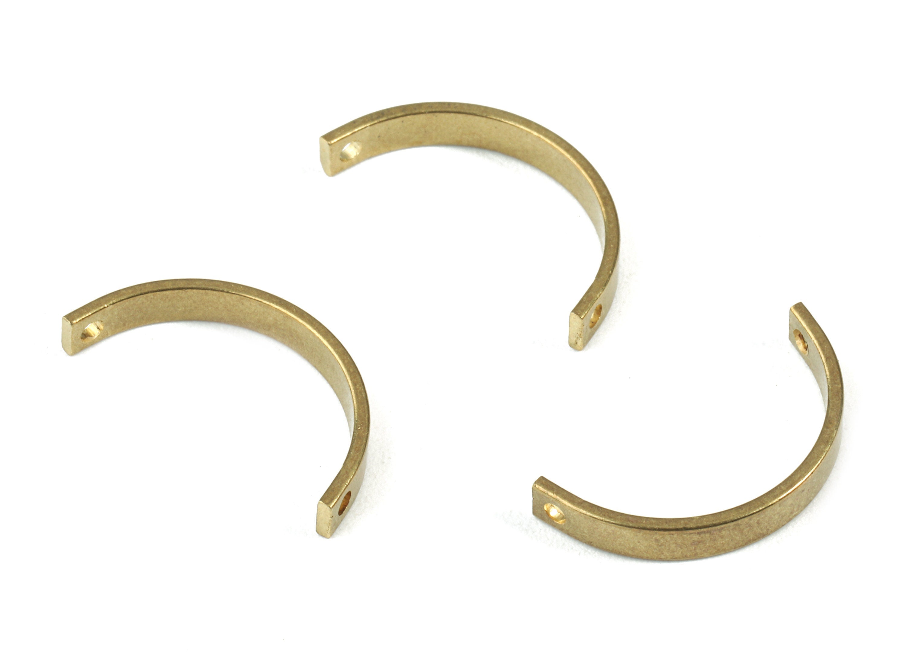 Brass C Connectors - Raw Brass C Pendant Necklace - Brass Connector Charms - 2 Holes - Jewelry Supplies - 20.05x3.01x0.94mm - PP2970 - DOMEDBAZAAR