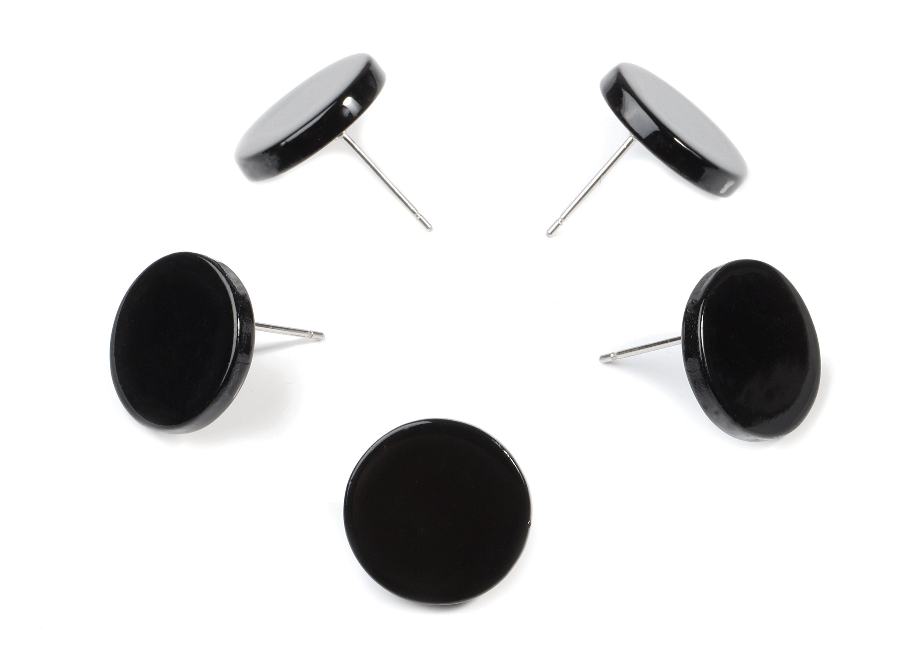 Acrylic Mini Round Earring Stud - Circle Earring Post - Earring Post - Jewelry Supplies - Color Code: A66 - 14.15x14.15x2.65mm - AC1812-A66 - DOMEDBAZAAR