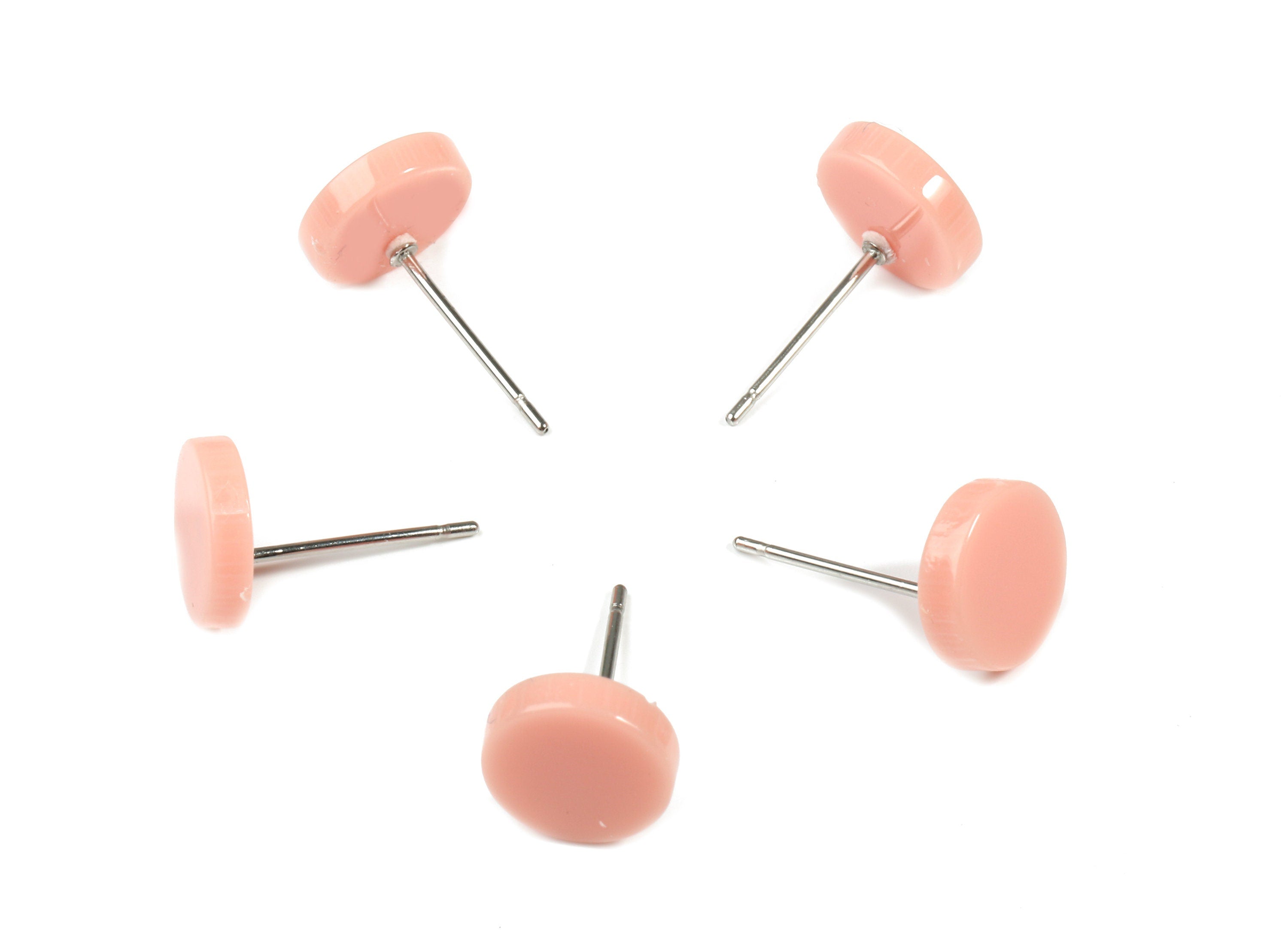 Acrylic Mini Round Earring Stud - Circle Earring Post - Earring Post - Jewelry Supplies - Color Code: A394 - 8.91x8.91x2.1mm - AC1715-A394 - DOMEDBAZAAR