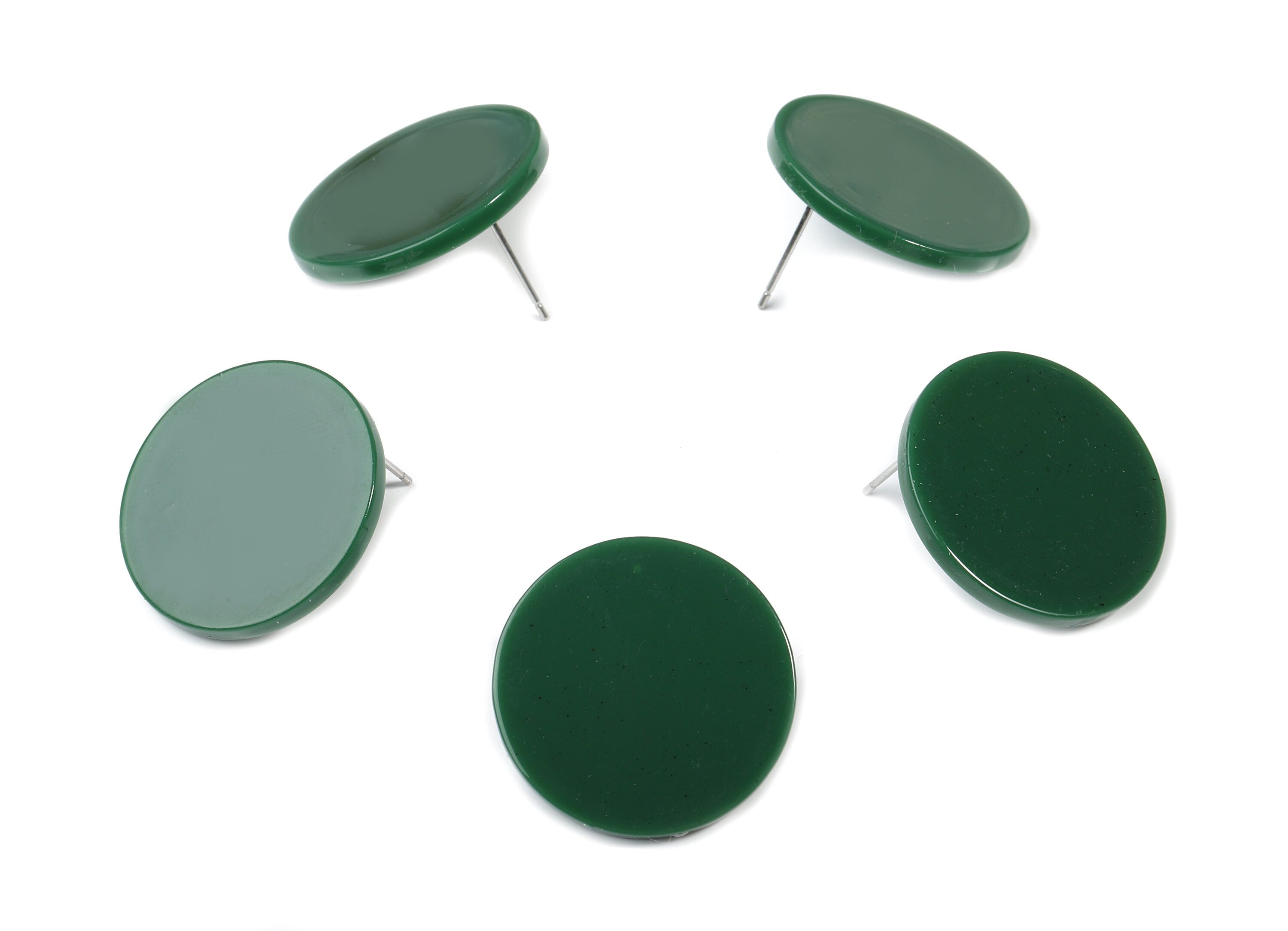 Acrylic Round Earring Stud - Circle Earring Post - Earring Post - Jewelry Supplies - Color Code: A395 - 25.01x25.01x2.39mm - AC1813-A395 - DOMEDBAZAAR