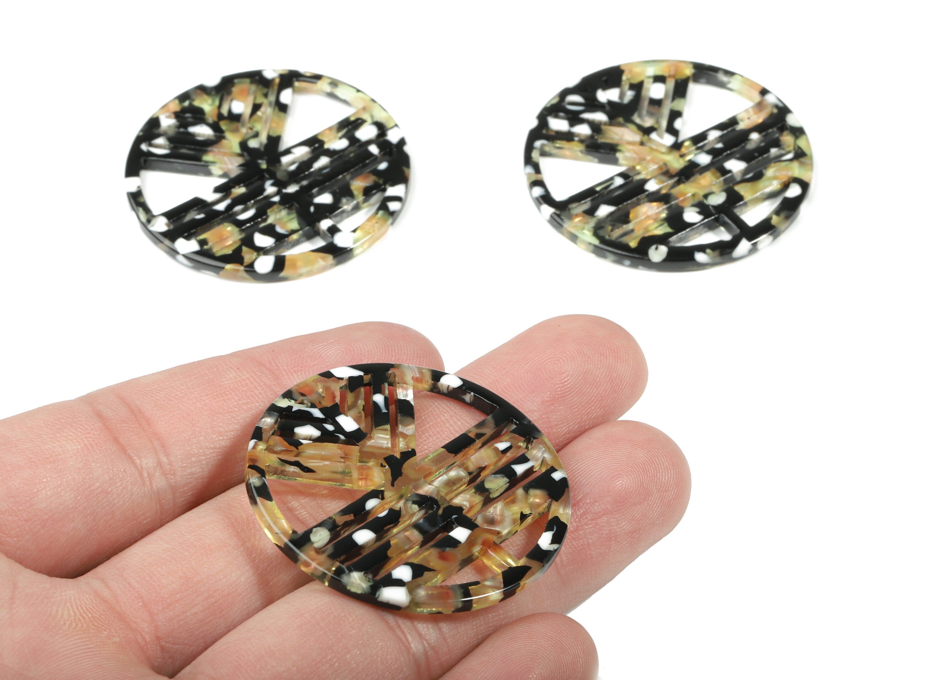 Acetate Geometric Charms - Round Earring Charm - Earring Findings - Jewelry Supplies - Color Code:A193 - 39.37x39.37x2.68mm - AC1820-A193 - DOMEDBAZAAR