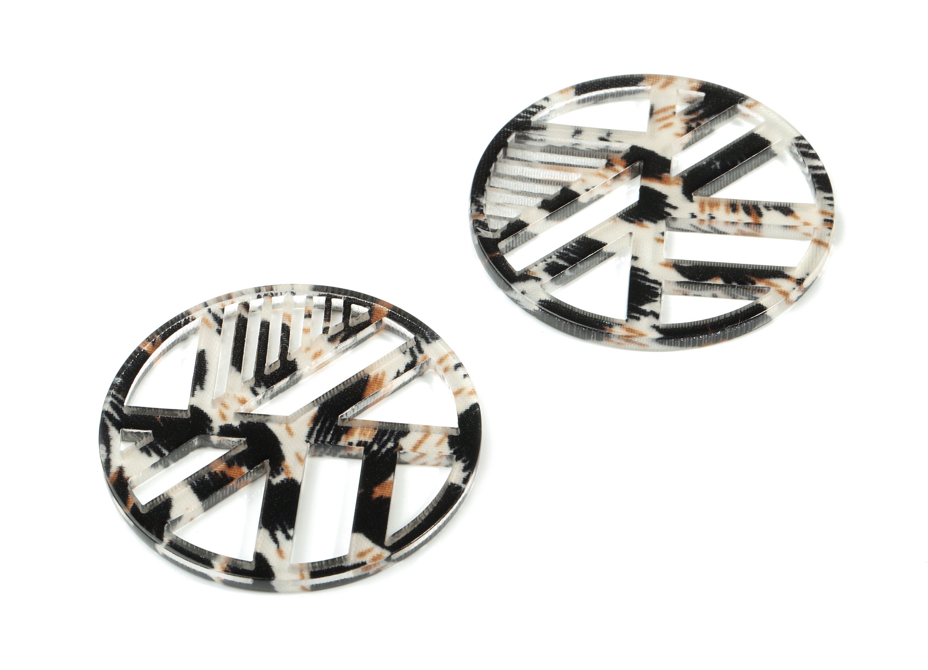 Acrylic Geometric Charms - Round Earring Charm - Earring Findings - Jewelry Supplies - Color Code:A266 - 39.43x39.43x2.21mm - AC1819-A266 - DOMEDBAZAAR