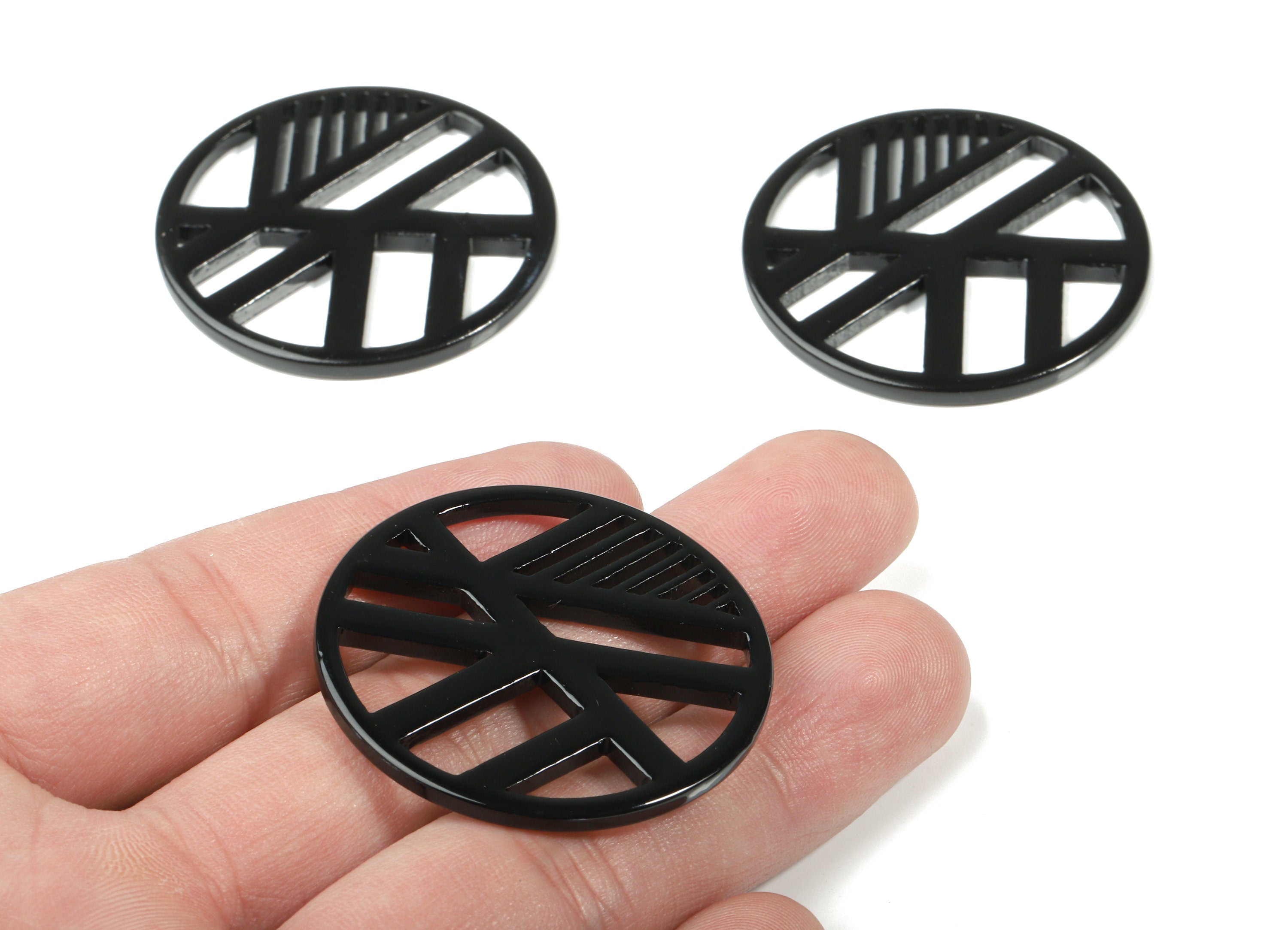 Acrylic Geometric Charms - Round Earring Charm - Earring Findings - Jewelry Supplies - Color Code:A66 - 39.27x39.27x2.61mm - AC1819-A66 - DOMEDBAZAAR