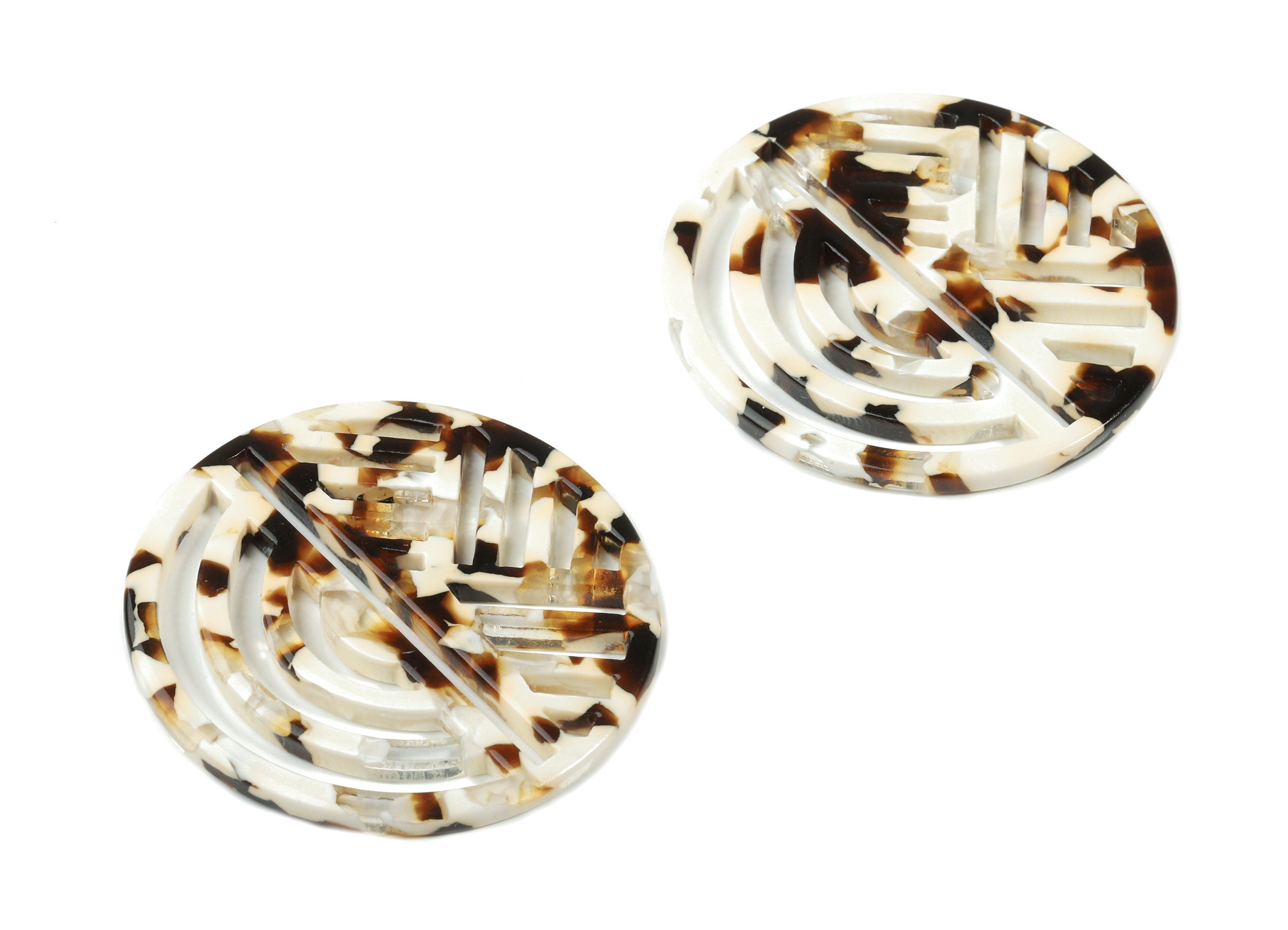 Acetate Oval Earring Charms - Geometric Pendant - Earring Findings - Jewelry Supplies - Color Code:A257 - 42.54x39.31x2.55mm - AC1824-A257 - DOMEDBAZAAR