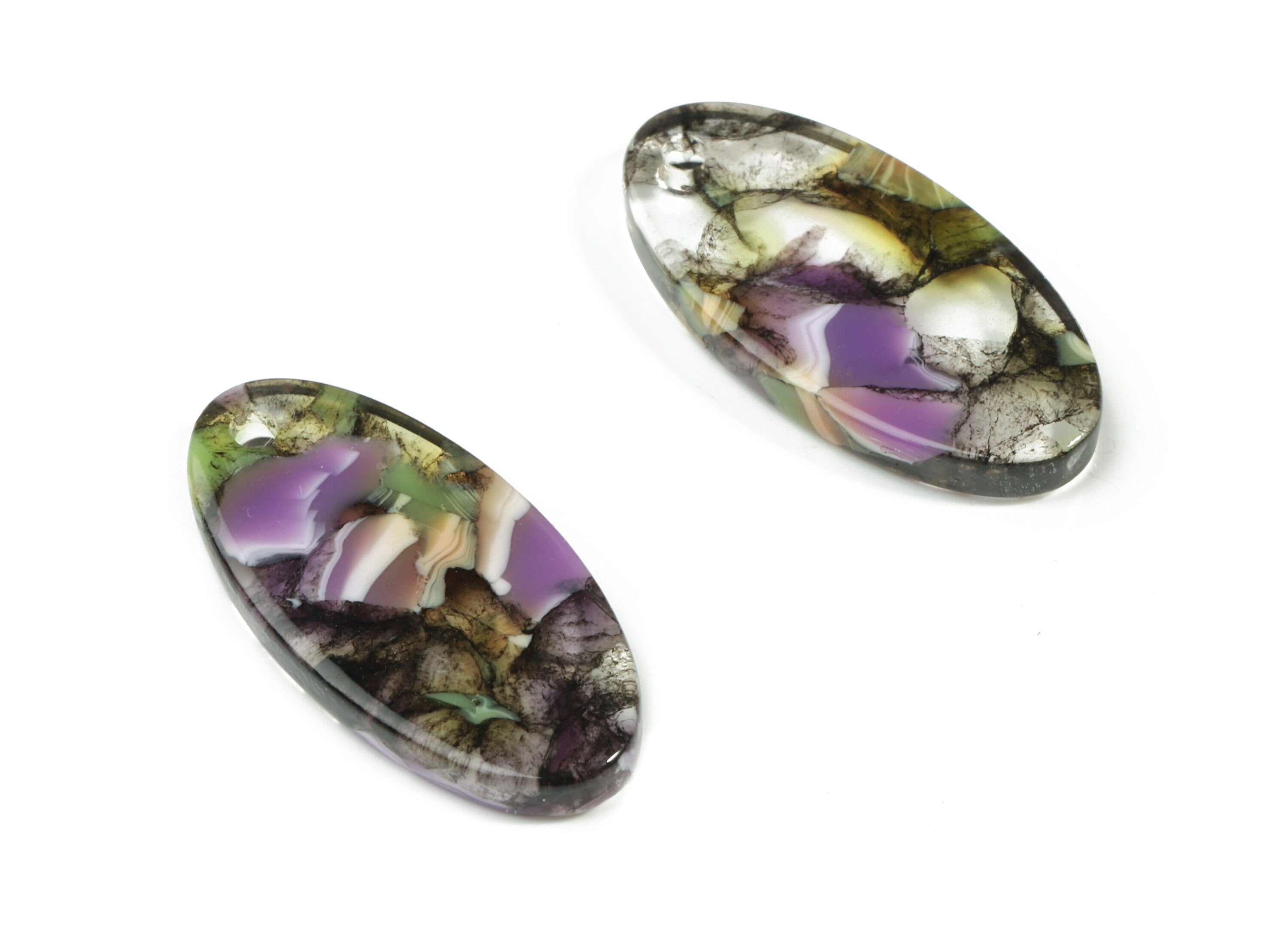 Acetate Oval Earring Charms - Oval Pendant - Earring Findings - Jewelry Supplies - Color Code: A167 - 21.72x10.82x2.6mm - AC1396-A167 - DOMEDBAZAAR