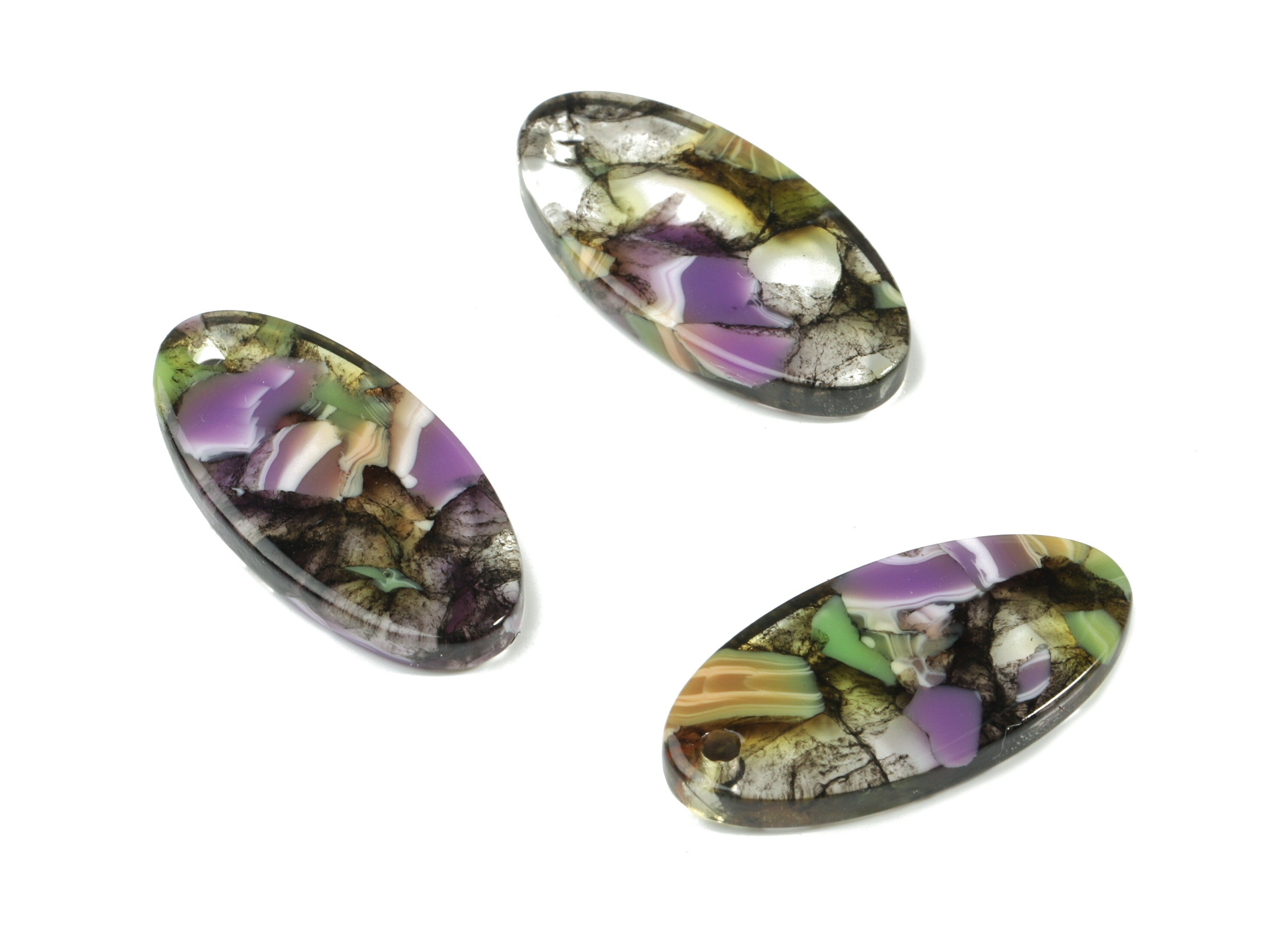 Acetate Oval Earring Charms - Oval Pendant - Earring Findings - Jewelry Supplies - Color Code: A167 - 21.72x10.82x2.6mm - AC1396-A167 - DOMEDBAZAAR