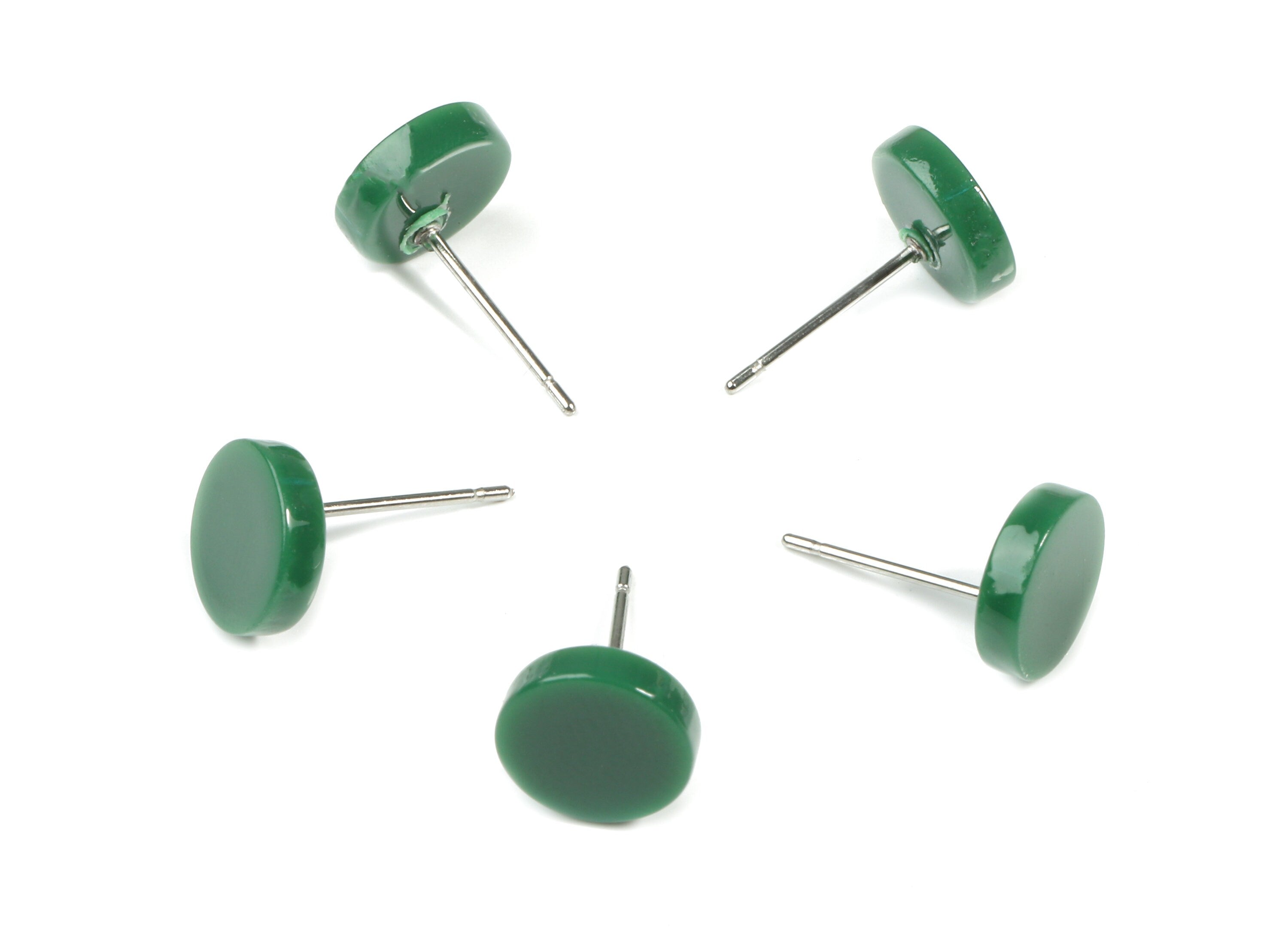 Acrylic Mini Round Earring Stud - Circle Earring Post - Earring Post - Jewelry Supplies - Color Code: A395 - 8.68x8.68x2.36mm - AC1715-A395 - DOMEDBAZAAR