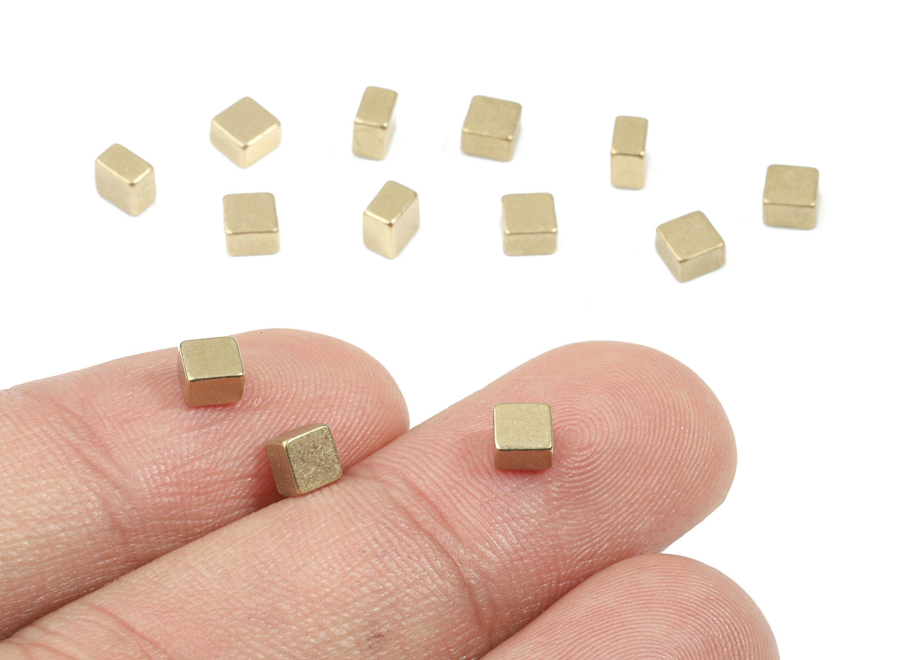 Brass Square Blank - Raw Brass Square Blank - Brass Square Tag - Brass Stamping Tag - Jewelry Supplies - 3.87x3.87x2.61mm - PP3172 - DOMEDBAZAAR