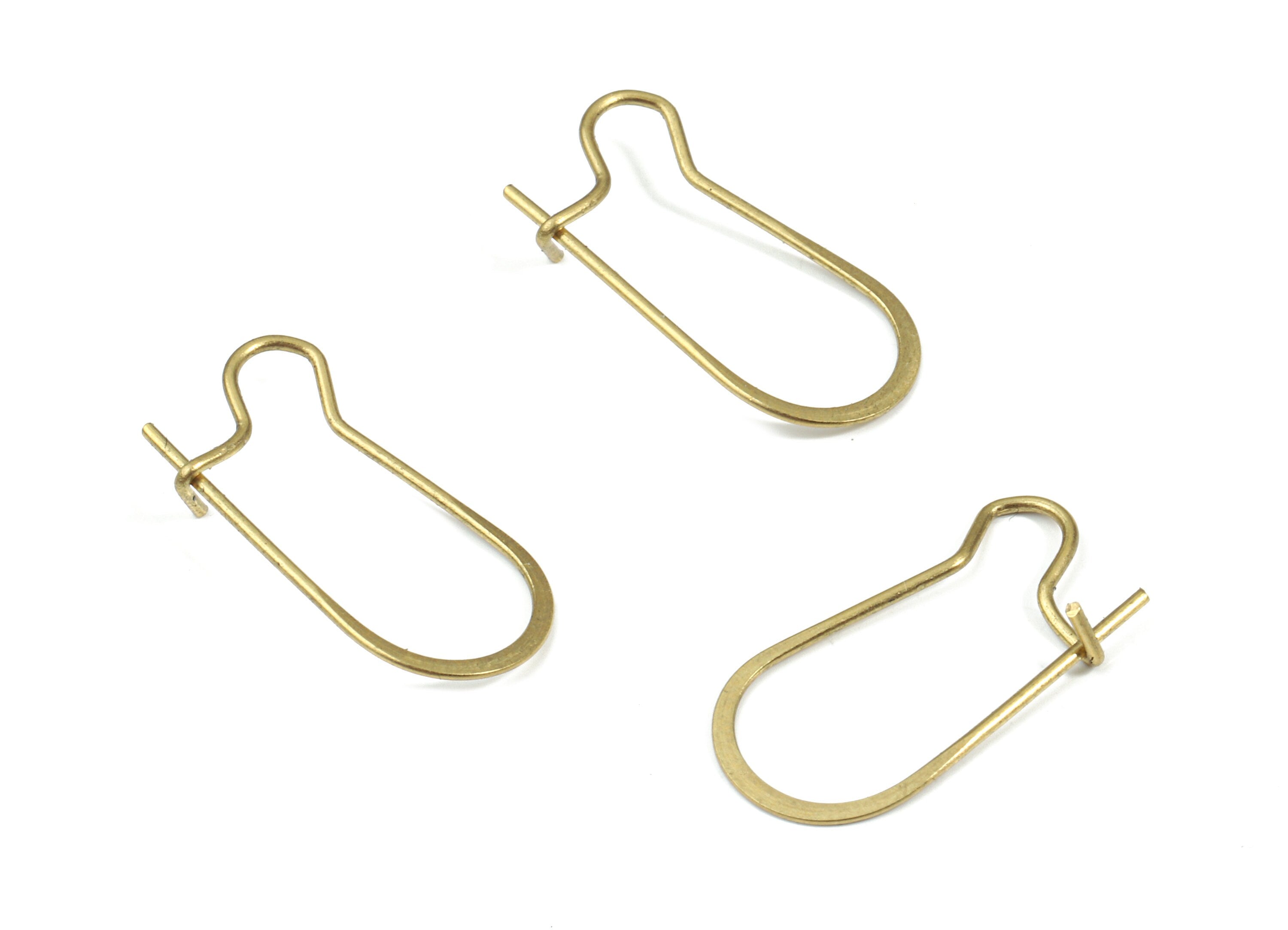 Brass Hammered Geometric Earring Wire - Raw Brass Geometric Ear Wire - Earring Findings - Jewelry Supplies - 20.75x9.87x0.44mm - PP3176 - DOMEDBAZAAR