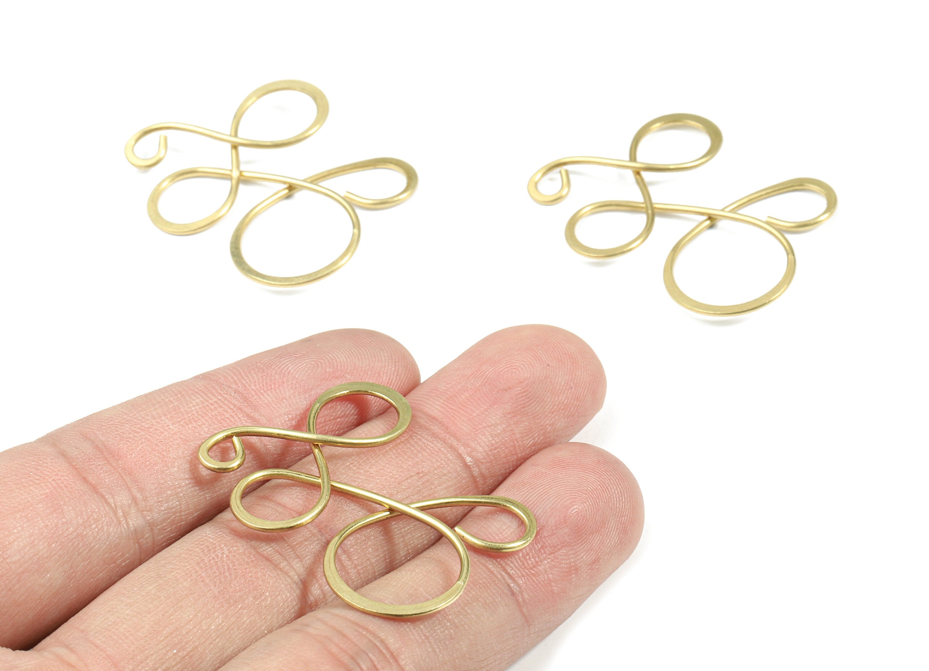 Brass Hammered Geometric Earring Wire - Raw Brass Geometric Wire - Earring Findings - Jewelry Supplies - 26.6x28.8x1.1mm - PP3192 - DOMEDBAZAAR