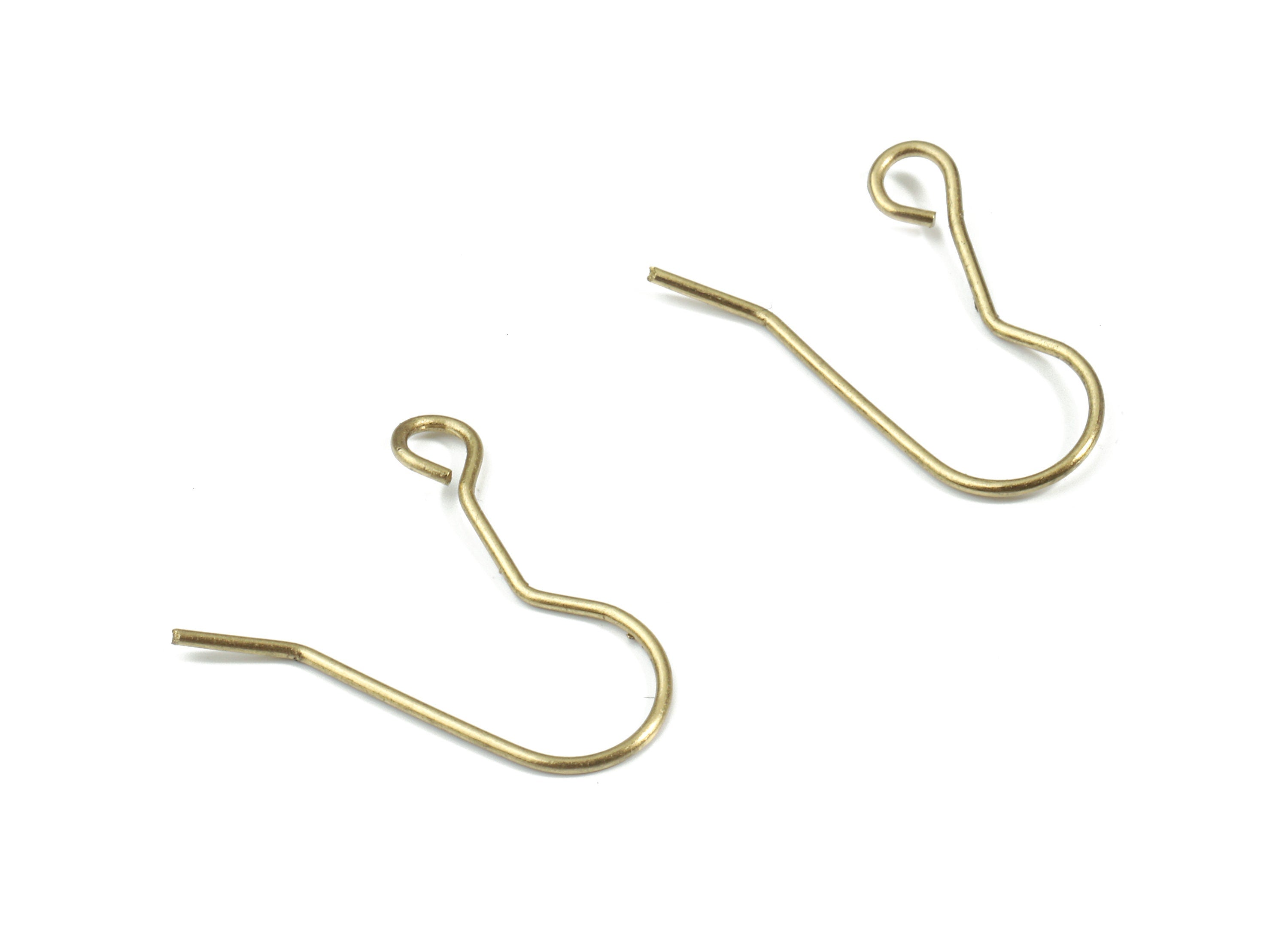Brass Earring Hooks - Raw Brass Earring Wire Hook - Ear Wire - Jewelry Supplies - 18.62x18x0.69mm - PP3187 - DOMEDBAZAAR