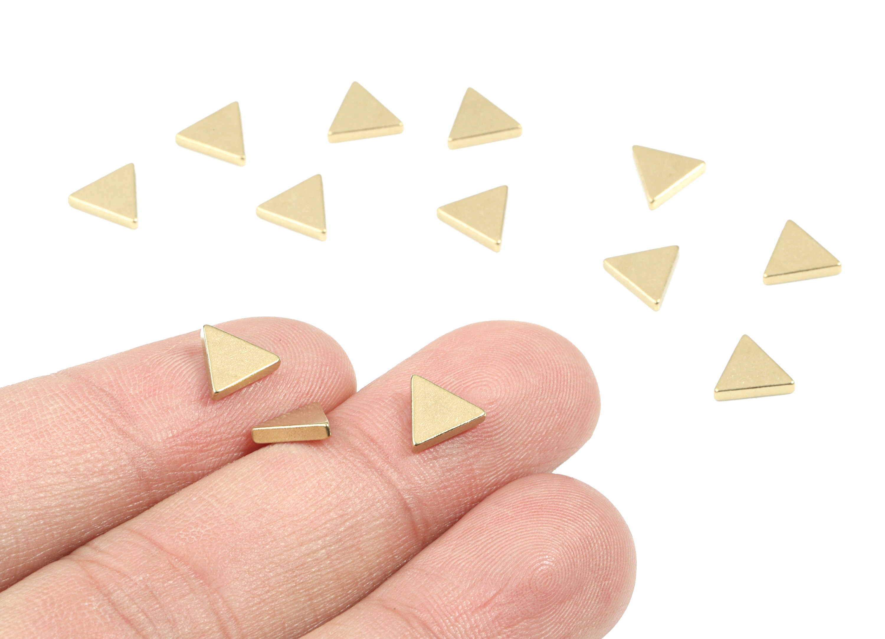 Brass Triangle Blank - Raw Brass Triangle Blank - Brass Triangle Tag - Brass Stamping Tag - Jewelry Supplies - 6.8x6.8x1.51mm - PP3162 - DOMEDBAZAAR