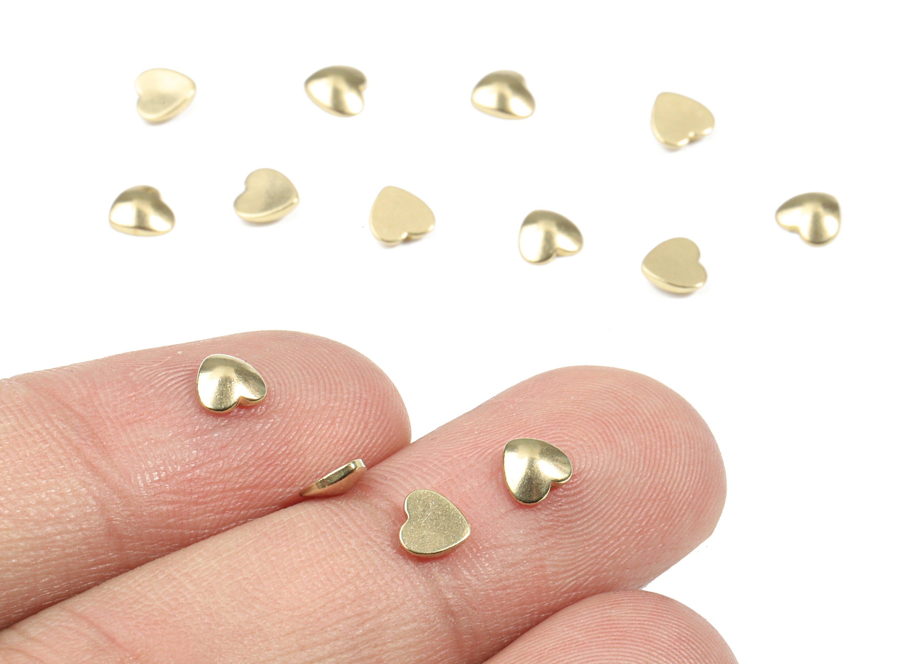 Brass Heart Blank - Raw Brass Heart Blank - Brass Heart Tag - Brass Stamping Tag - Jewelry Supplies - 4.83x4.64x1.5mm - PP3164 - DOMEDBAZAAR