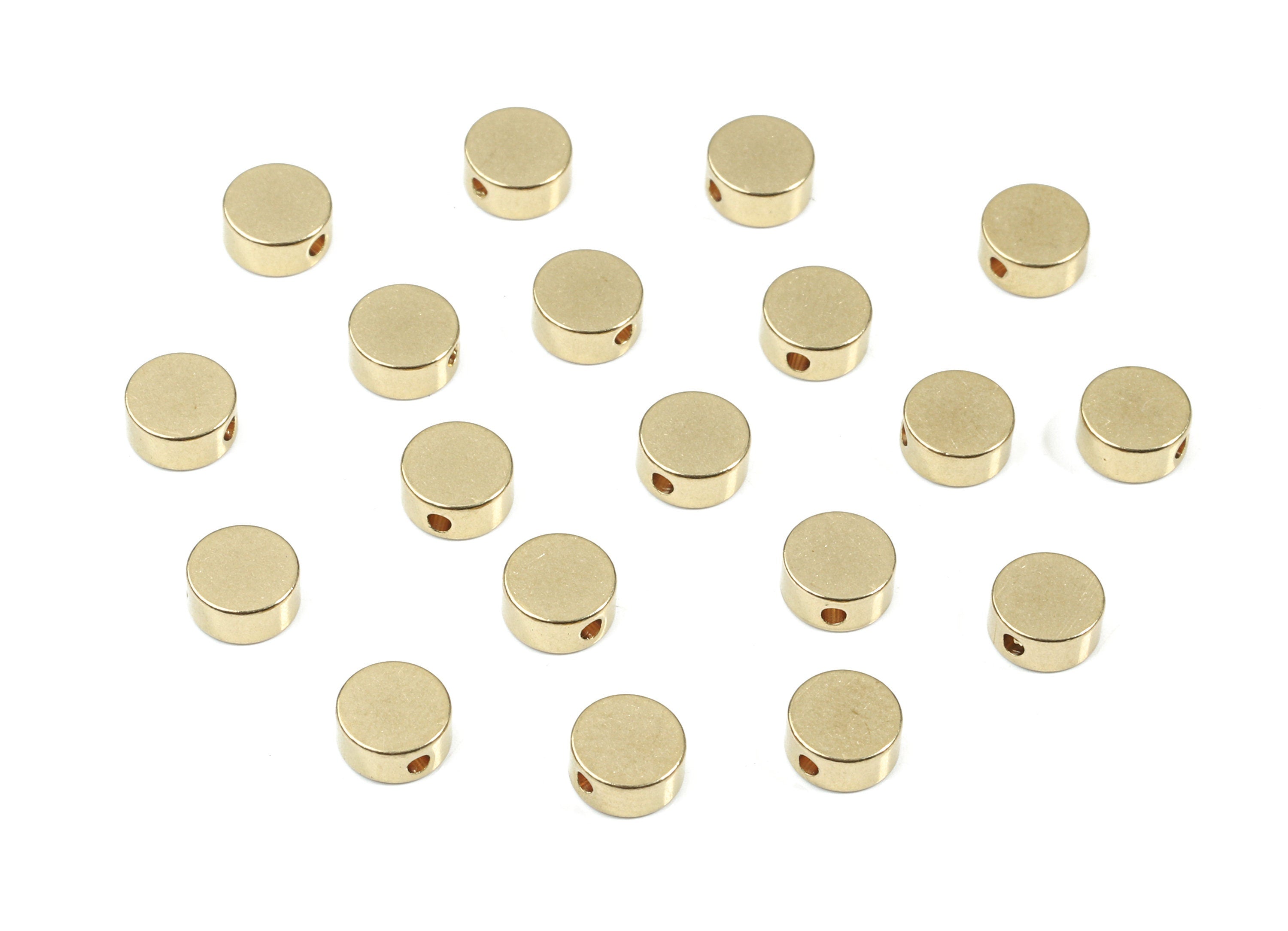 Brass Round Spacer Beads - Raw Brass Round Beads - Spacer Connectors - Earring Findings - Jewelry Supplies - 5.98x5.98x2.77mm - PP3145 - DOMEDBAZAAR