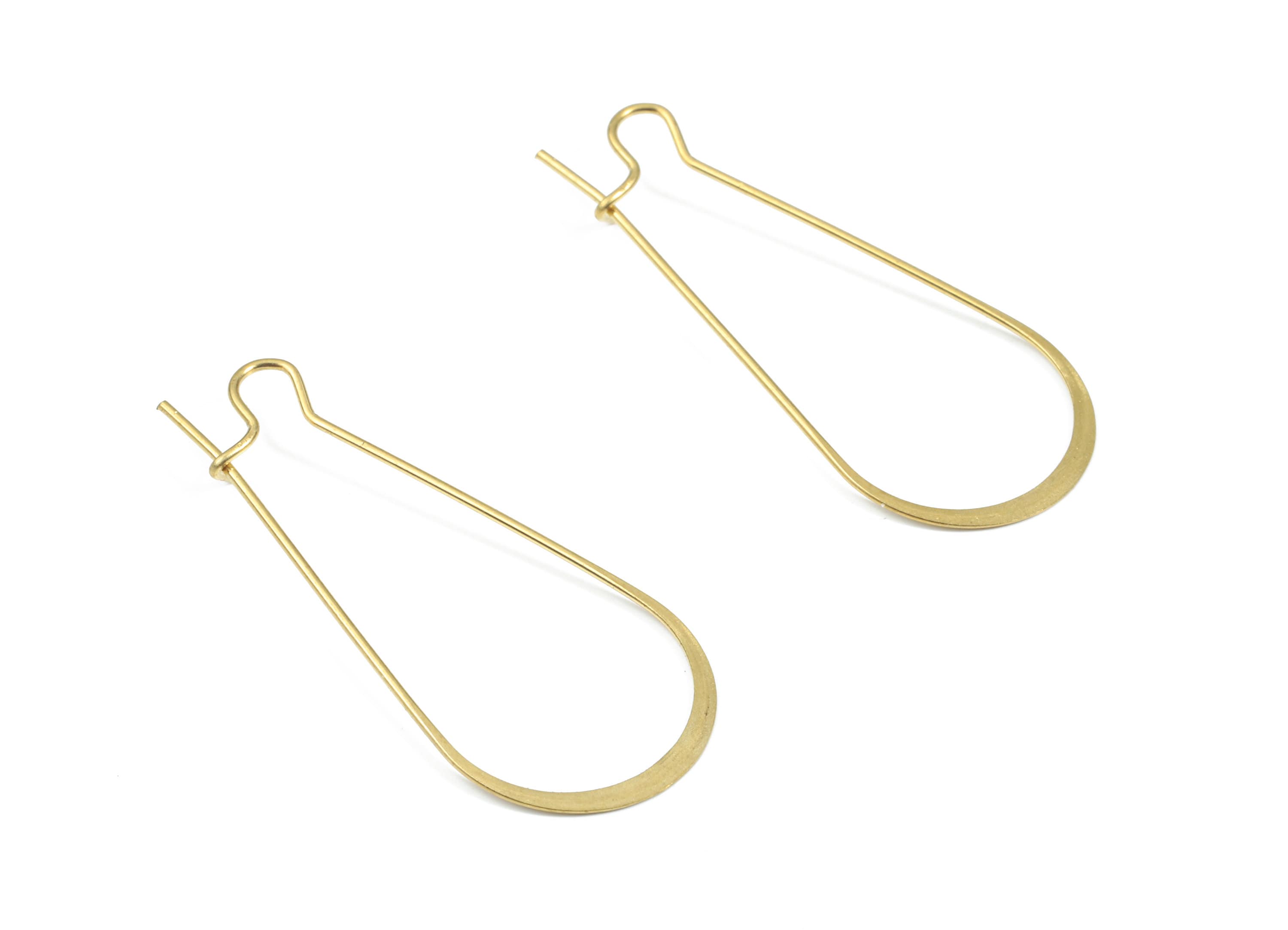 Brass Hammered Drop Earring Wire - Raw Brass Drop Ear Wire - Earring Findings - Jewelry Supplies - 38.09x16.63x1.11mm - PP3177 - DOMEDBAZAAR