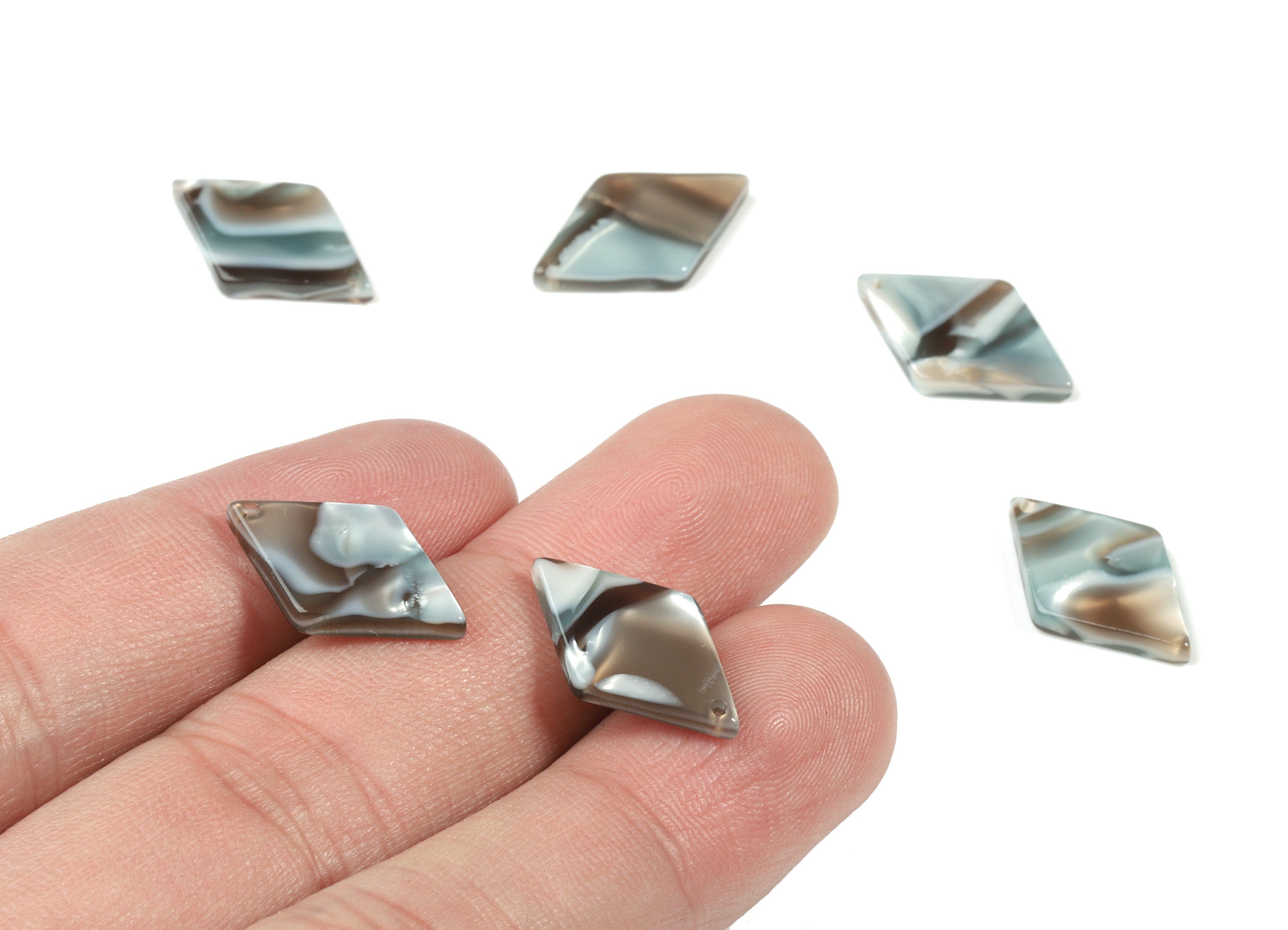 Acetate Rhombus Charm - Rhombus Earrings and Pendant - Earring Findings - Jewelry Supplies - Color Code:A22 - 19.13x12.02x2.3mm - AC1539-A22 - DOMEDBAZAAR