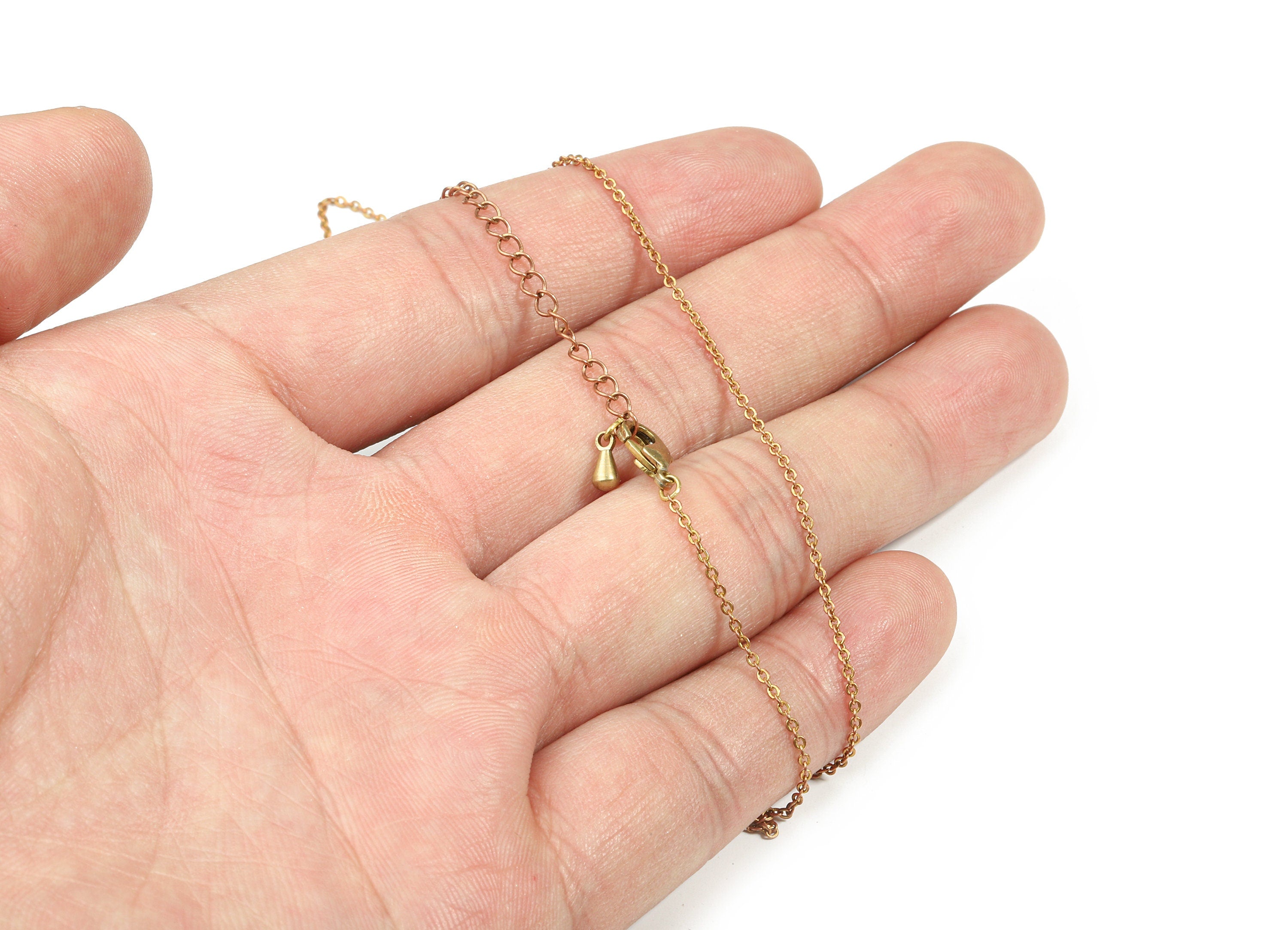 Raw Brass Finished Cable Chain - 18.8 Inch Brass Cable Chain - Necklace Chain - Jewelry Supplies - 3.04x2.52mm -PP3196 - DOMEDBAZAAR