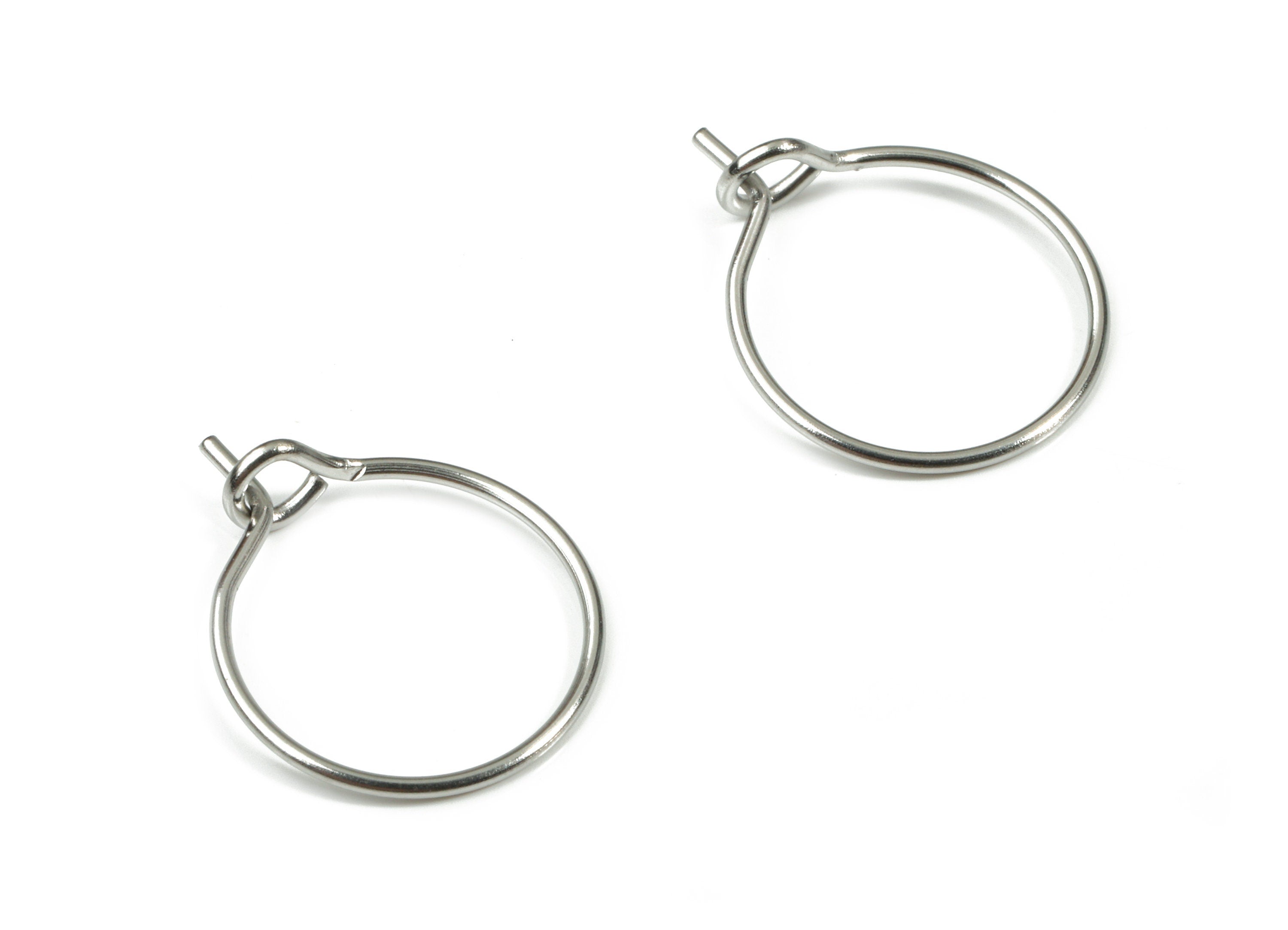 Stainless Steel Earring Hoop - 316 Stainless Steel Circle Ear Wire #12 - Earring Hoop - Jewelry Supplies - 15x12.2x0.65mm - SS1167 - DOMEDBAZAAR