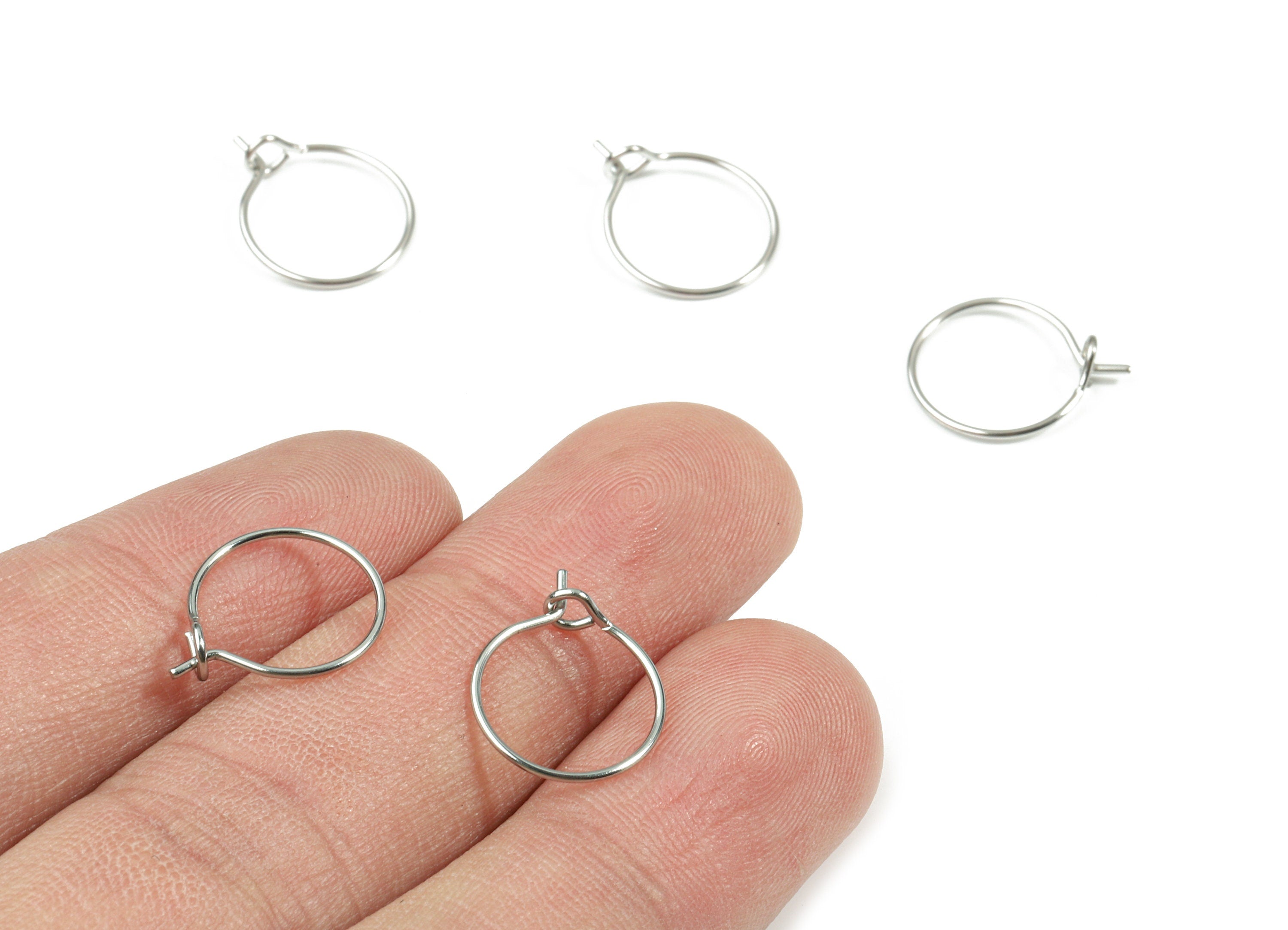 Stainless Steel Earring Hoop - 316 Stainless Steel Circle Ear Wire #12 - Earring Hoop - Jewelry Supplies - 15x12.2x0.65mm - SS1167 - DOMEDBAZAAR