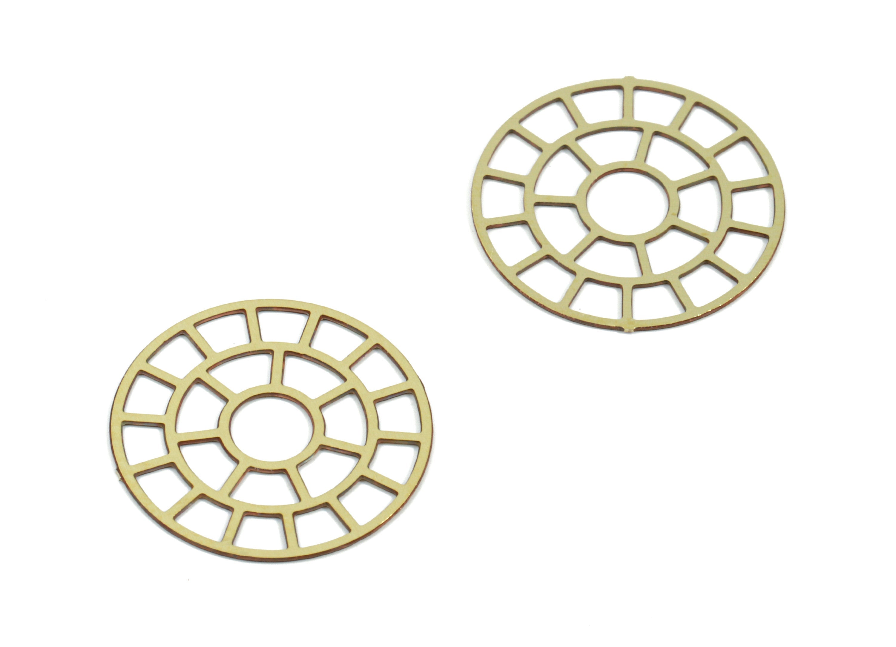 Brass Round Earring Charms - Raw Brass Round Pendant - Earring Findings - Jewelry Supplies - 13.4x13.4x0.3mm - JJC10690 - DOMEDBAZAAR